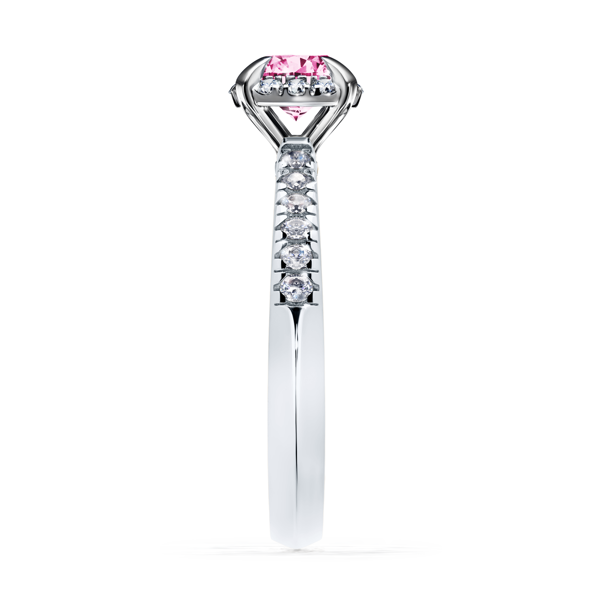 Pierścionek zaręczynowy My Princess z białego złota z różowym diamentem 0,76CT