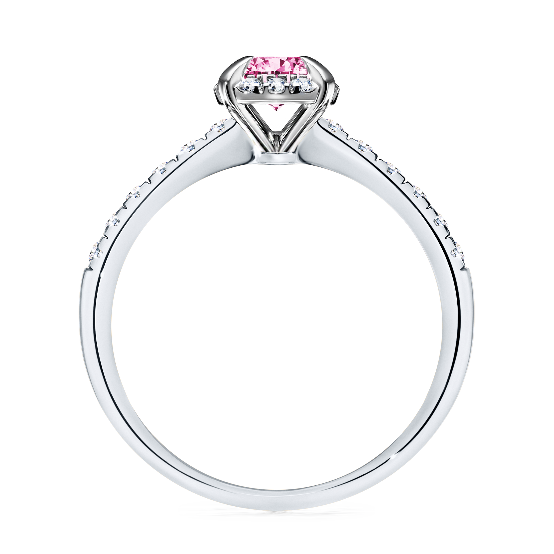 Pierścionek zaręczynowy My Princess z białego złota z różowym diamentem 0,76CT