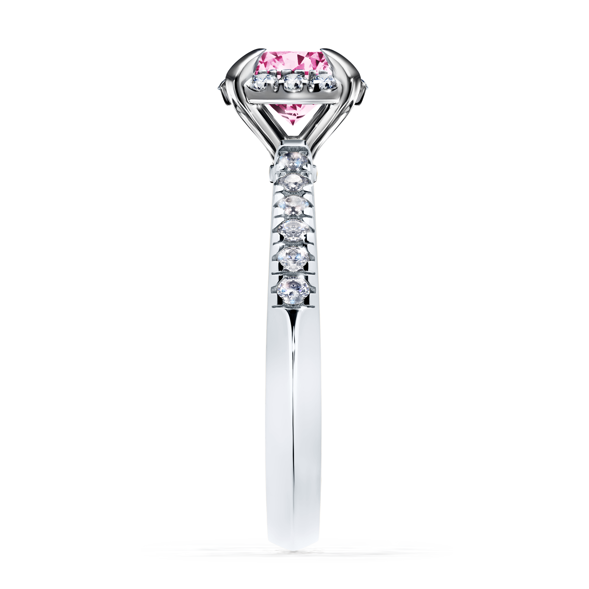 Pierścionek zaręczynowy My Princess z białego złota z różowym diamentem 1,18CT