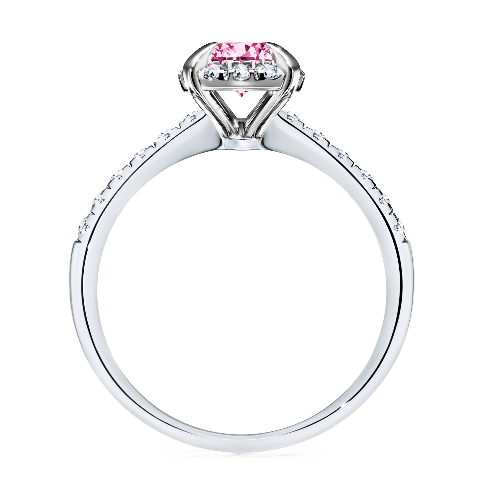 Pierścionek zaręczynowy My Princess z białego złota z różowym diamentem 1,18CT