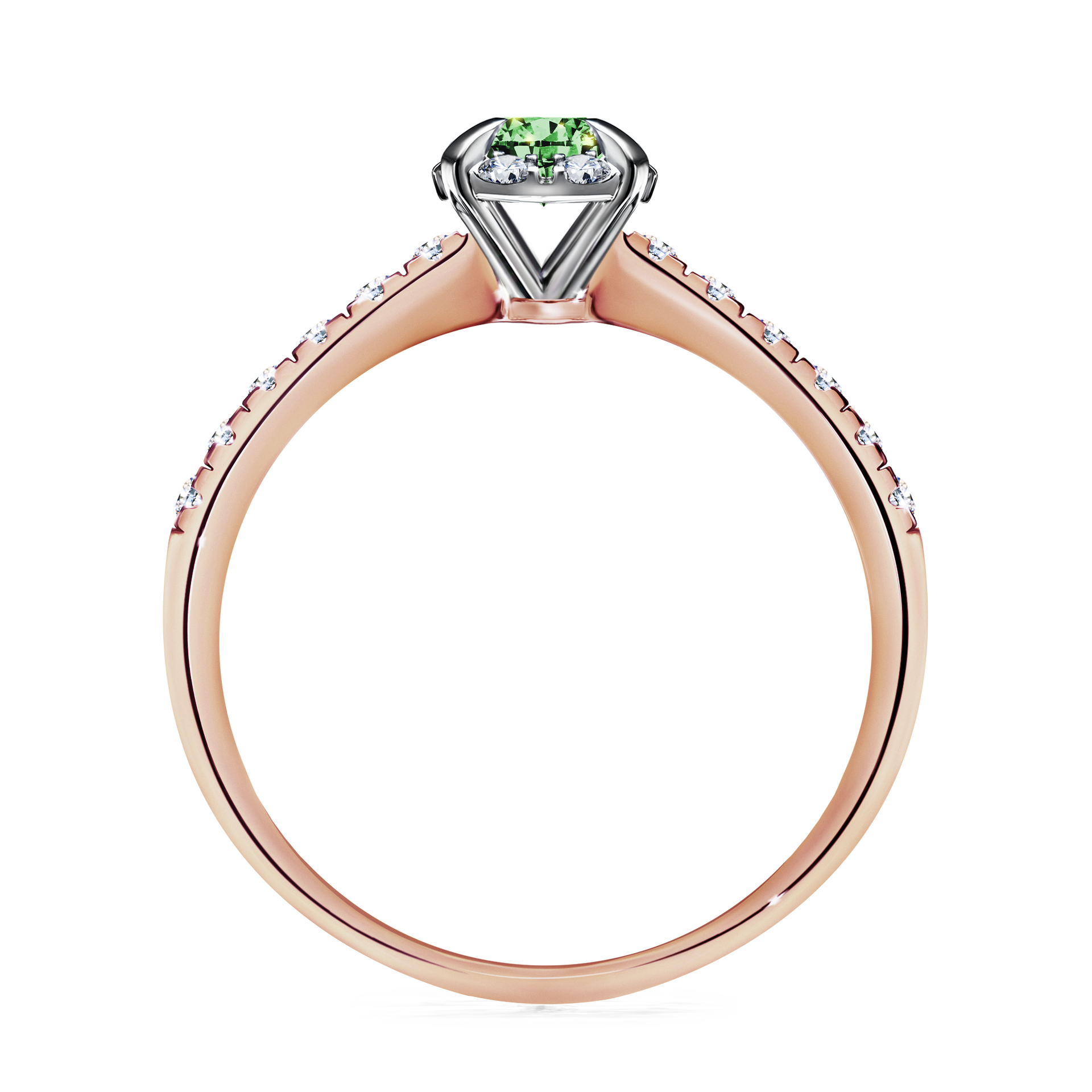 Pierścionek zaręczynowy My Princess z różowego złota z ciemnym zielonym diamentem 0,47CT