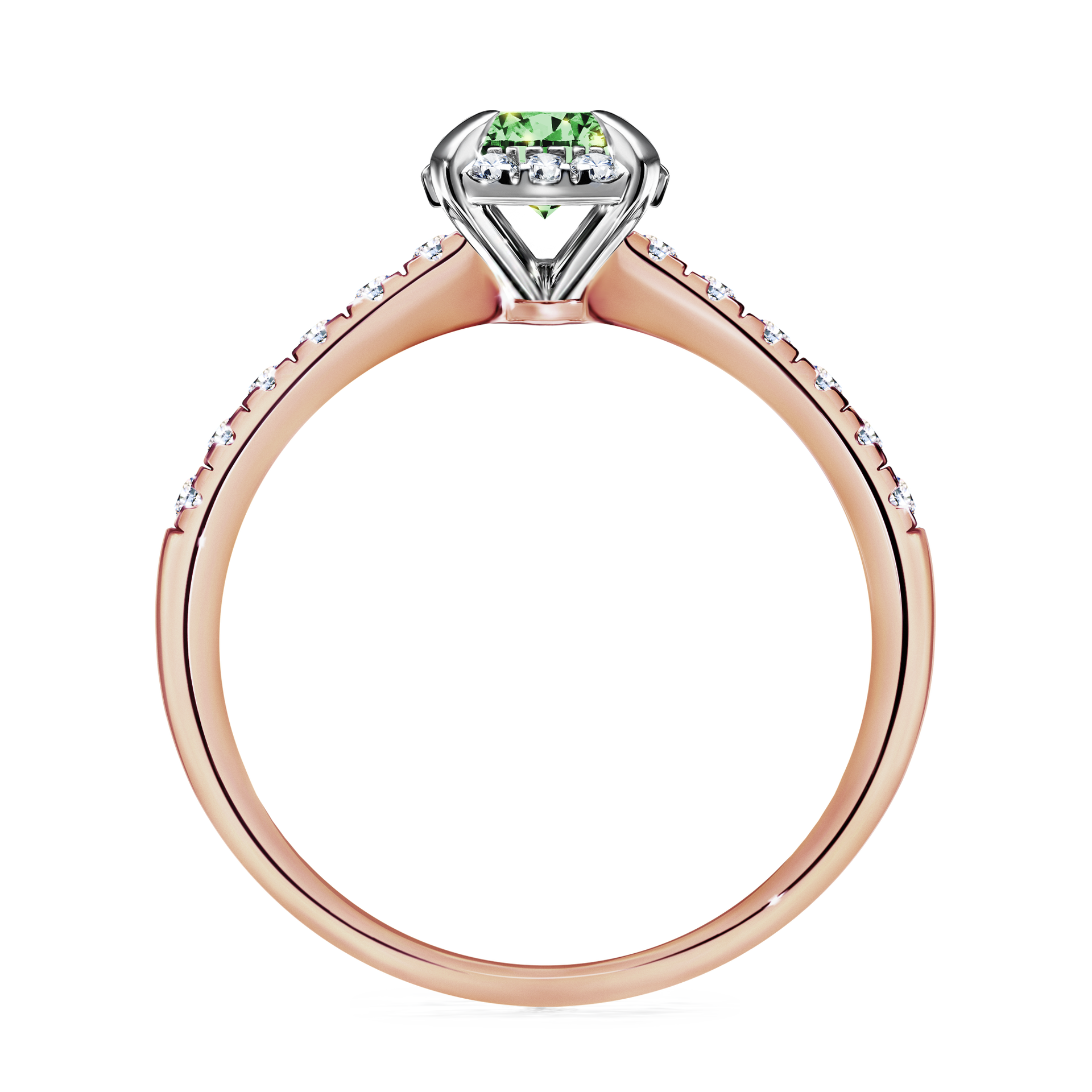 Pierścionek zaręczynowy My Princess z różowego złota z ciemnym zielonym diamentem 0,76CT
