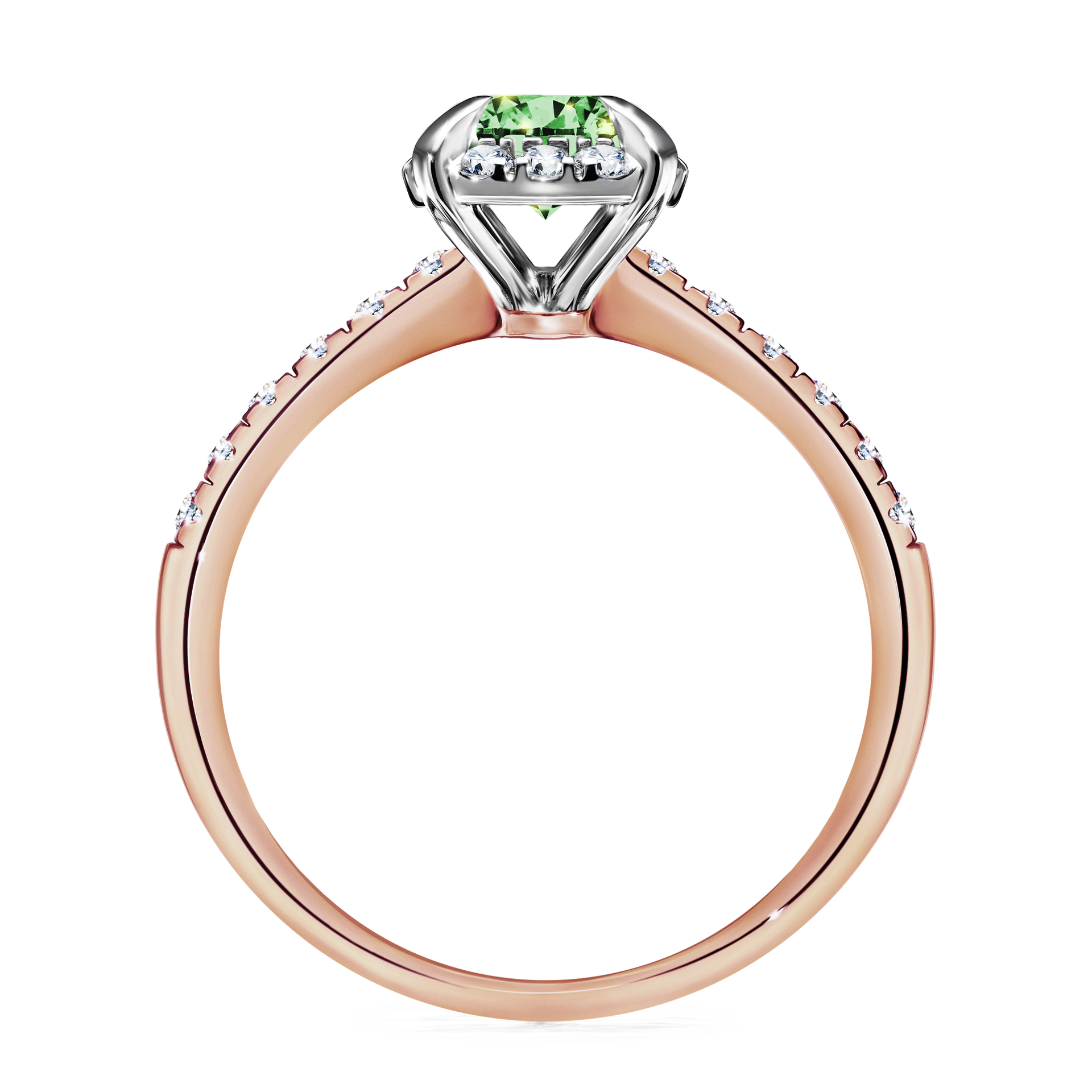 Pierścionek zaręczynowy My Princess z różowego złota z ciemnym zielonym diamentem 1,18CT