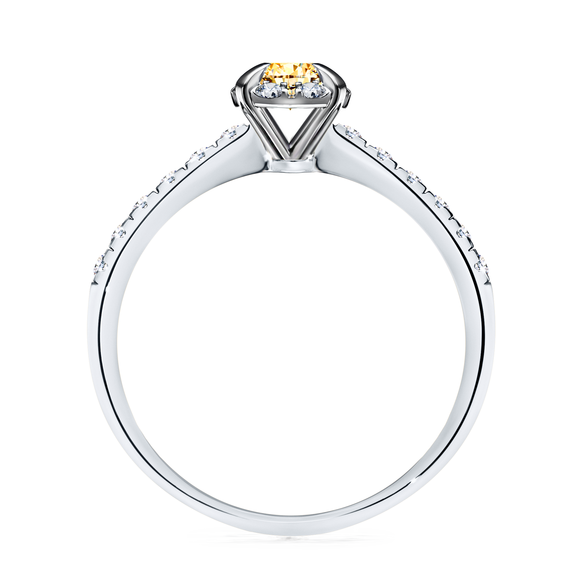 Pierścionek zaręczynowy My Princess z białego złota z żółtym diamentem 0,47CT