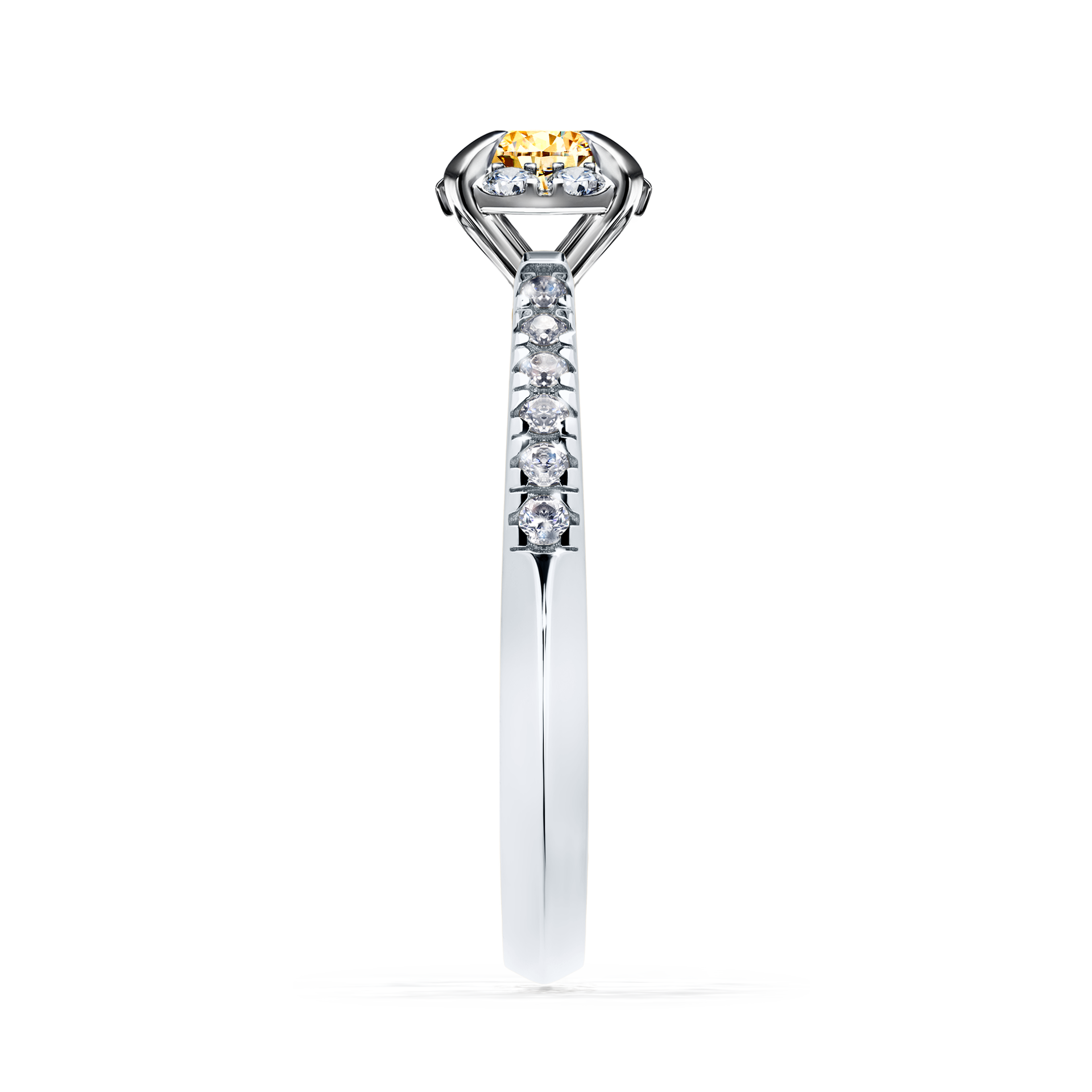 Pierścionek zaręczynowy My Princess z białego złota z żółtym diamentem 0,47CT