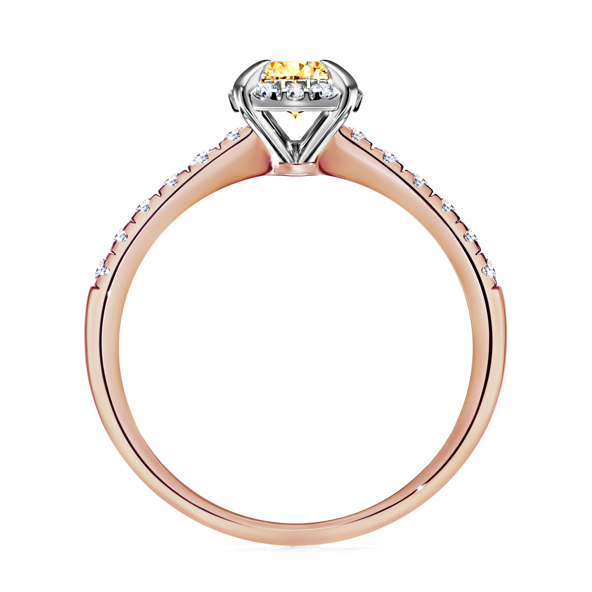 Pierścionek zaręczynowy My Princess z różowego złota z żółtym diamentem 0,76CT