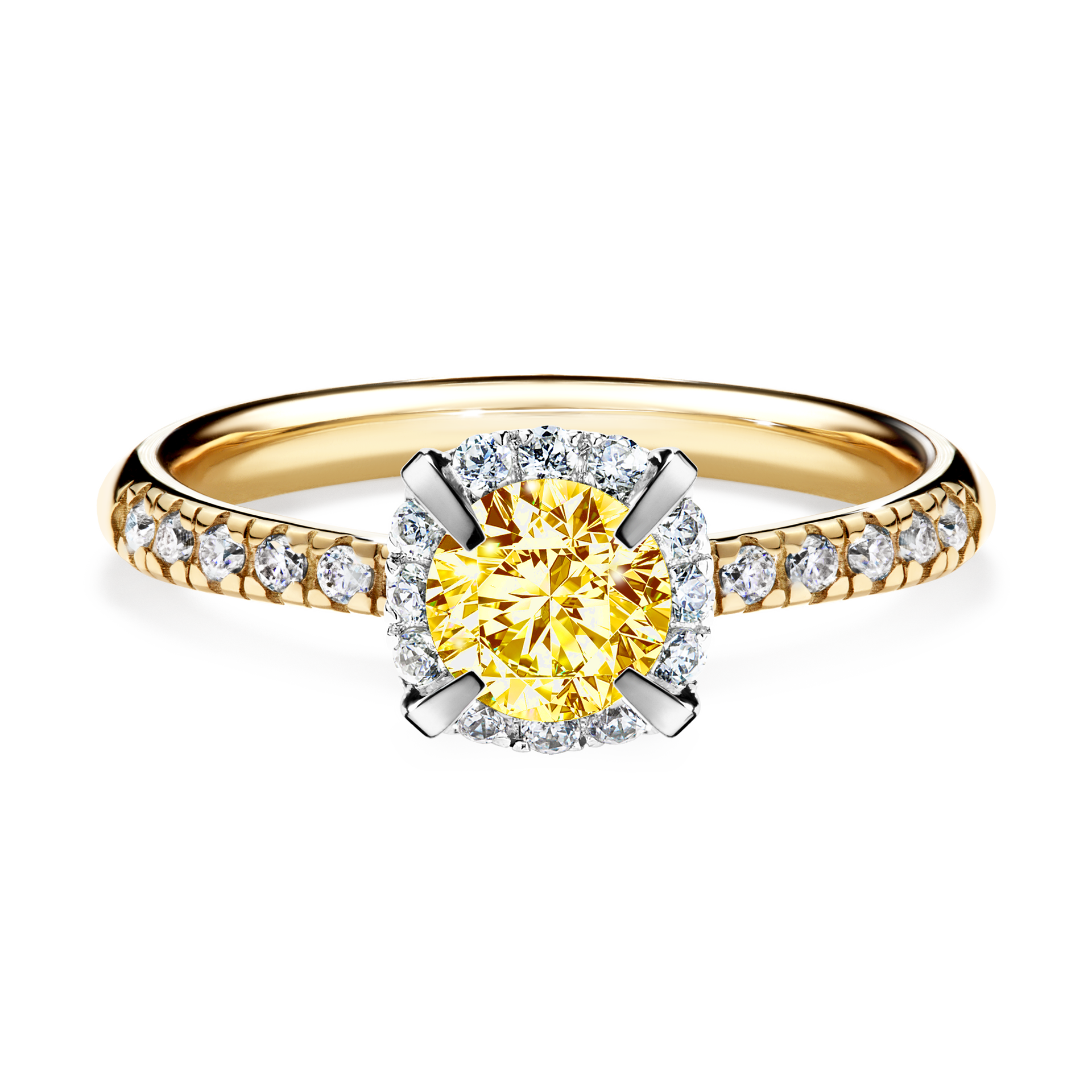 Pierścionek zaręczynowy My Princess z żółtego złota z żółtym diamentem 0,76CT