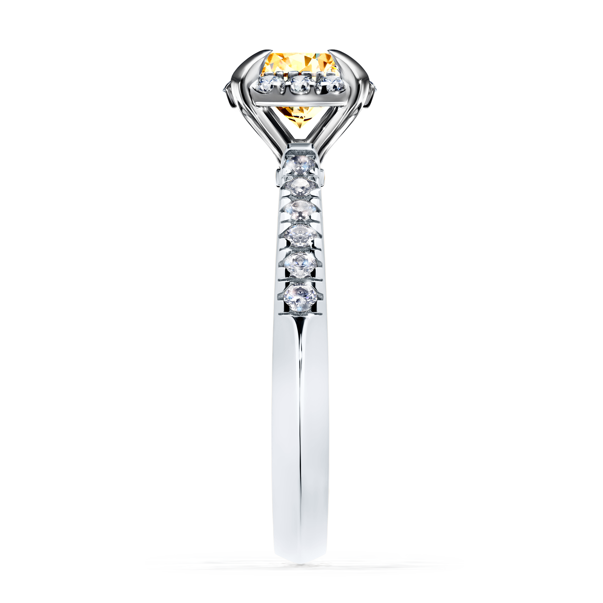 Pierścionek zaręczynowy My Princess z białego złota z żółtym diamentem 1,18CT