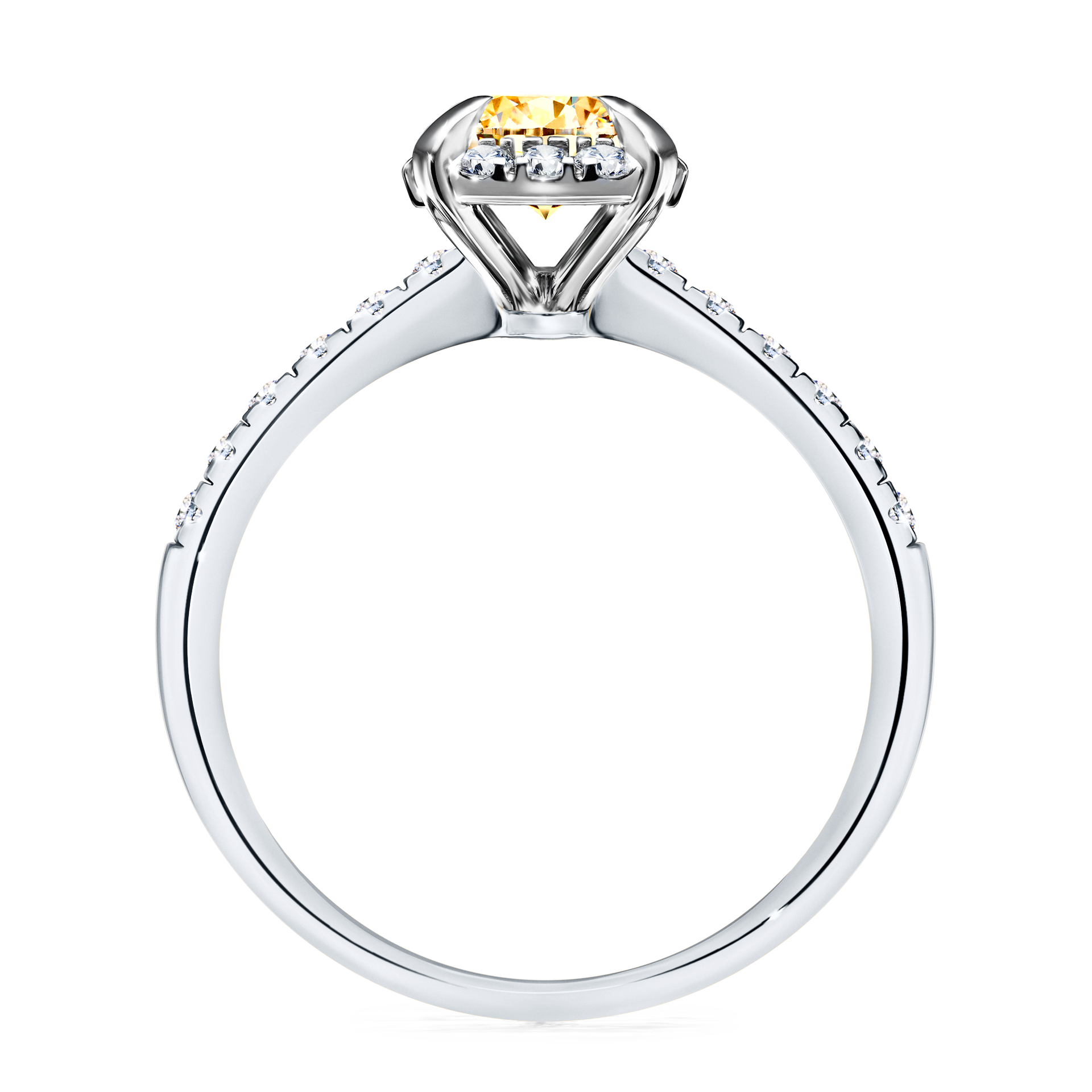 Pierścionek zaręczynowy My Princess z białego złota z żółtym diamentem 1,18CT