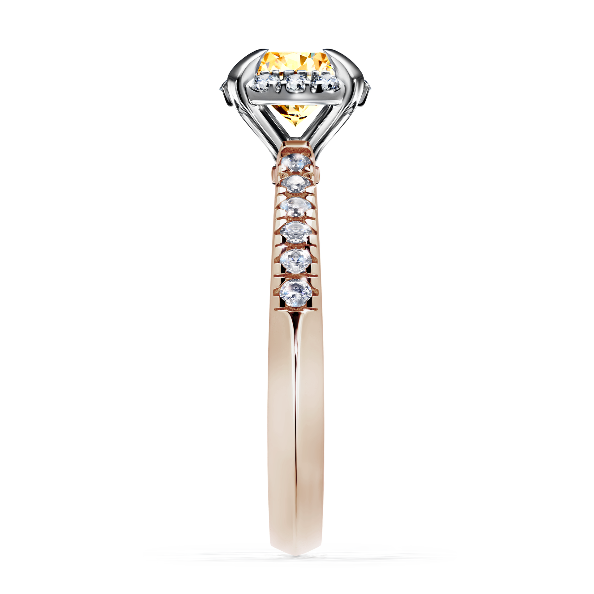 Pierścionek zaręczynowy My Princess z różowego złota z żółtym diamentem 1,18CT