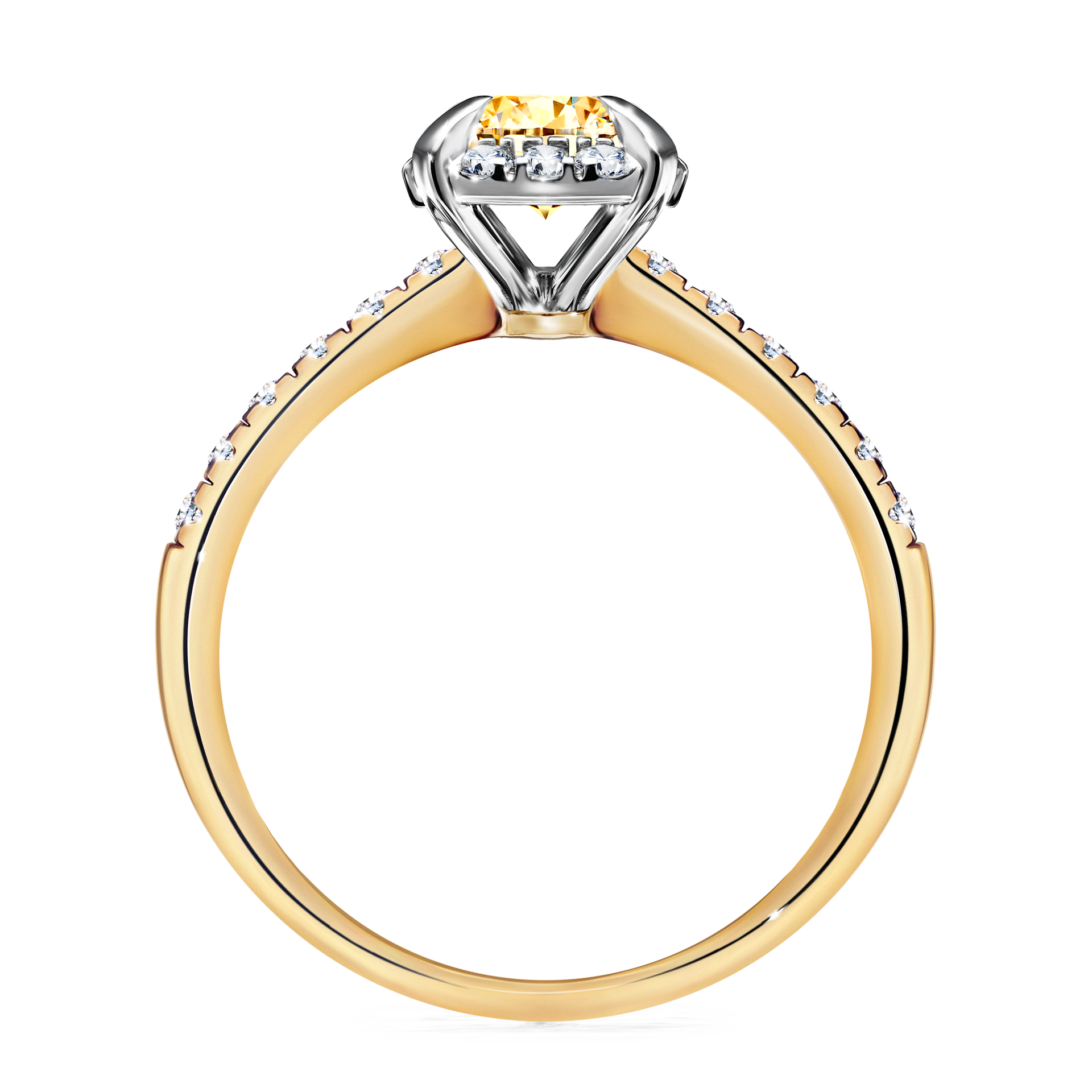 Pierścionek zaręczynowy My Princess z żółtego złota z żółtym diamentem 1,18CT