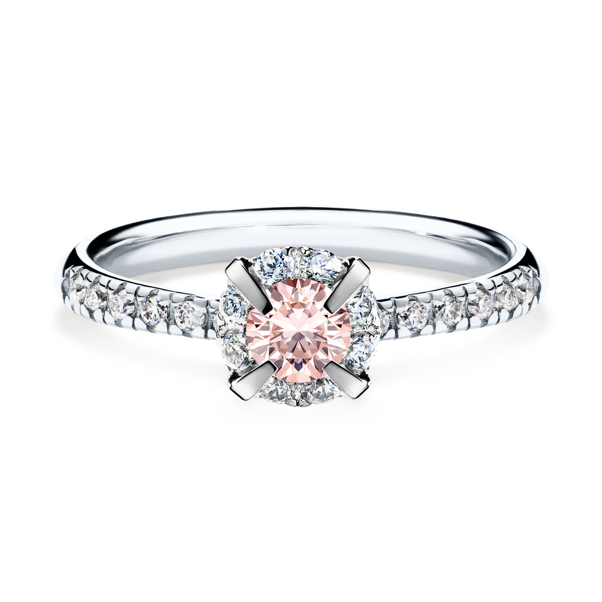 Pierścionek zaręczynowy My Princess z białego złota z morganitem 0,47CT