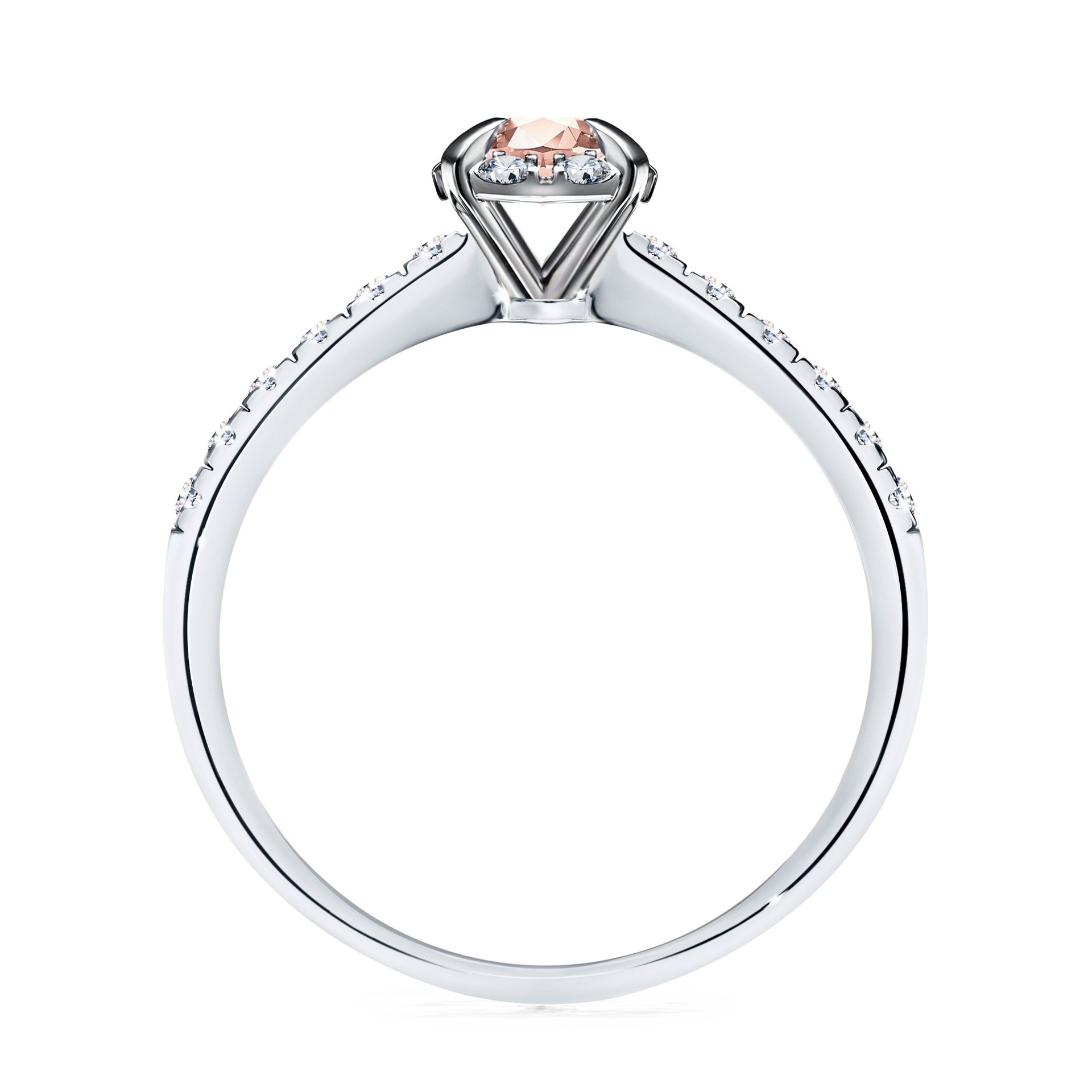 Pierścionek zaręczynowy My Princess z białego złota z morganitem 0,47CT