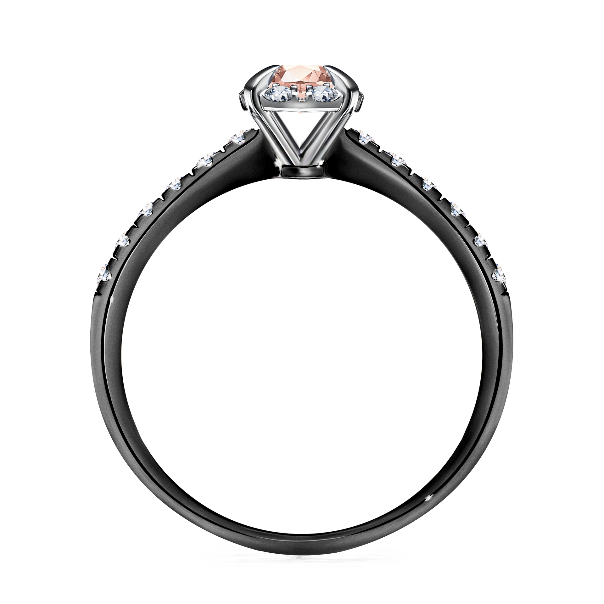 Pierścionek zaręczynowy My Princess z czarnego złota z morganitem 0,47CT