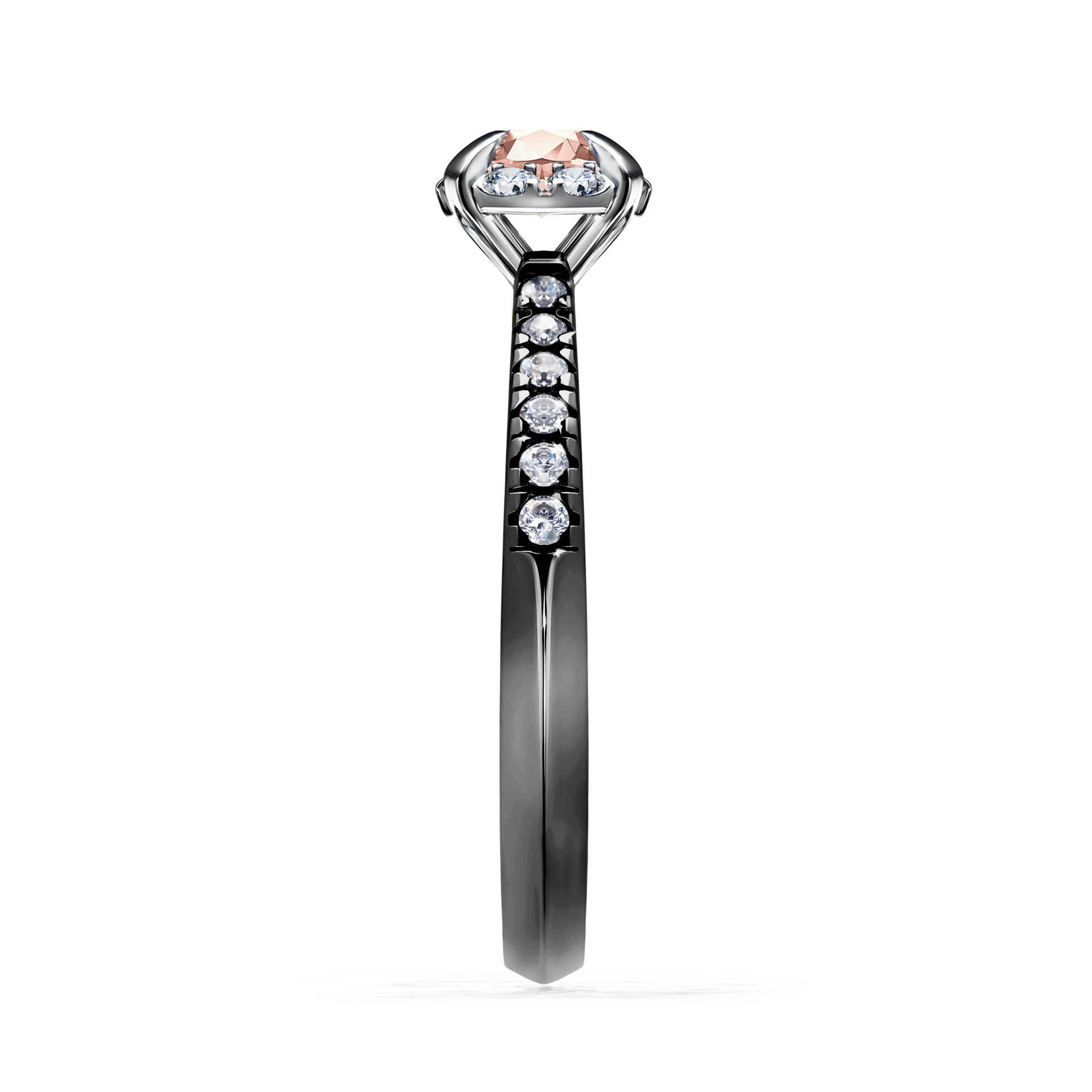 Pierścionek zaręczynowy My Princess z czarnego złota z morganitem 0,47CT