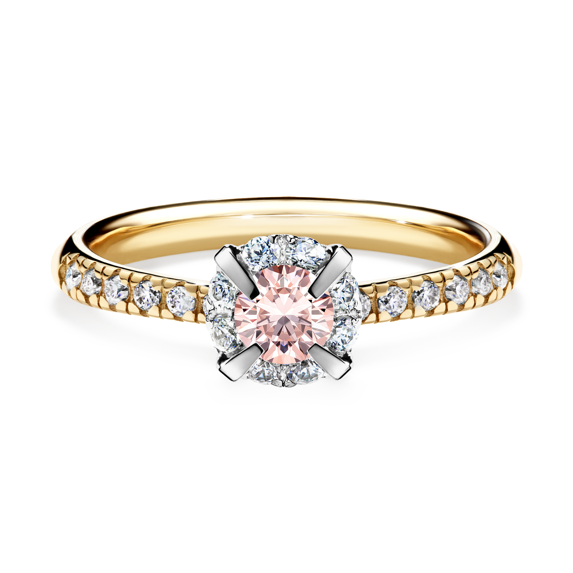 Pierścionek zaręczynowy My Princess z żółtego złota z morganitem 0,47CT