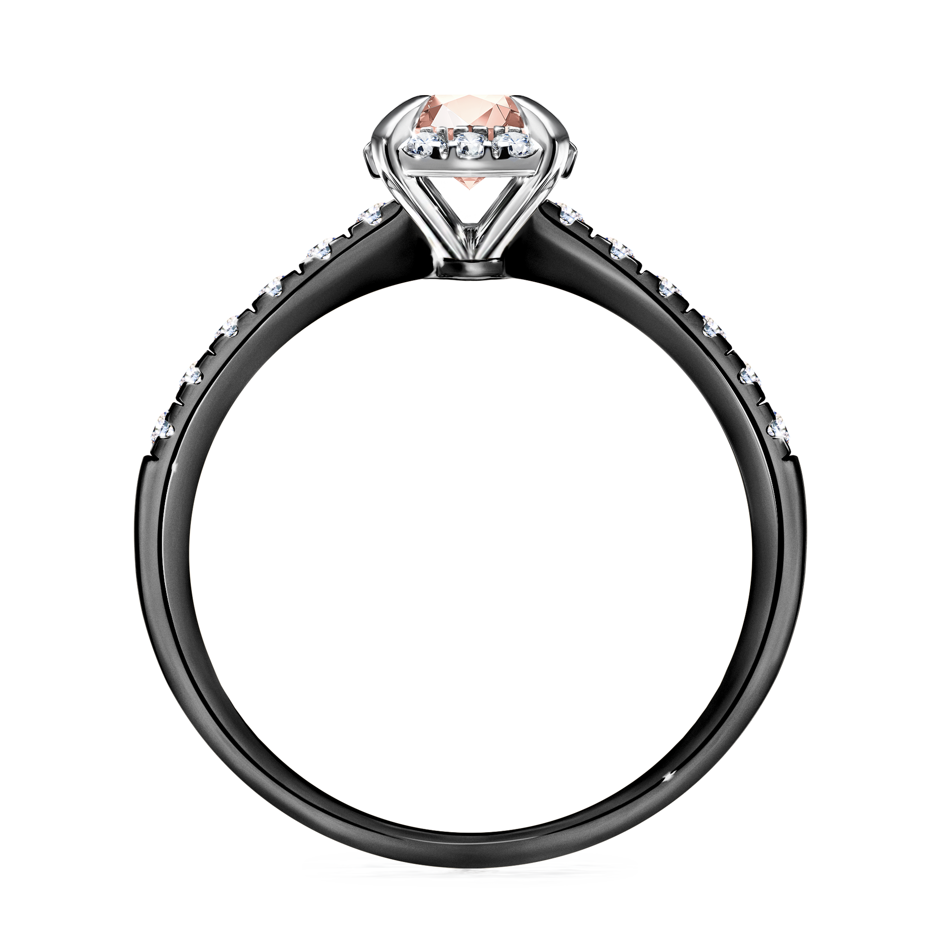 Pierścionek zaręczynowy My Princess z czarnego złota z morganitem 0,76CT