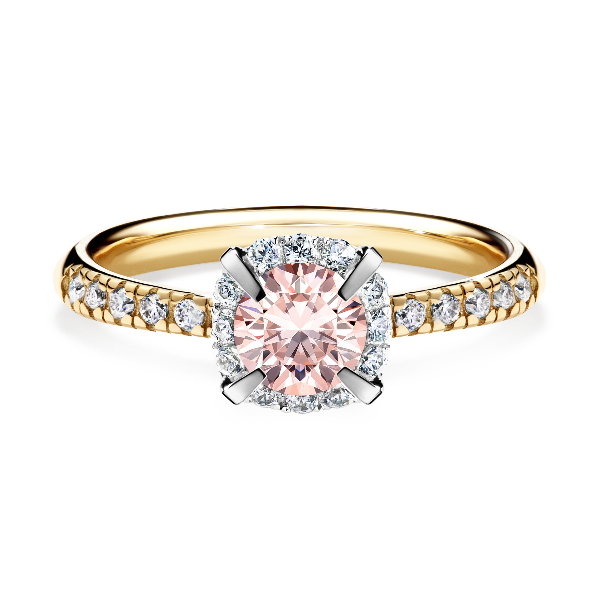 Pierścionek zaręczynowy My Princess z żółtego złota z morganitem 0,76CT