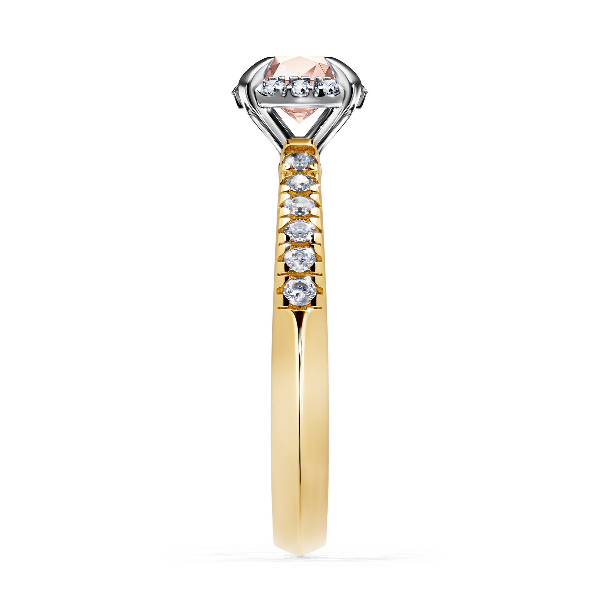 Pierścionek zaręczynowy My Princess z żółtego złota z morganitem 0,76CT