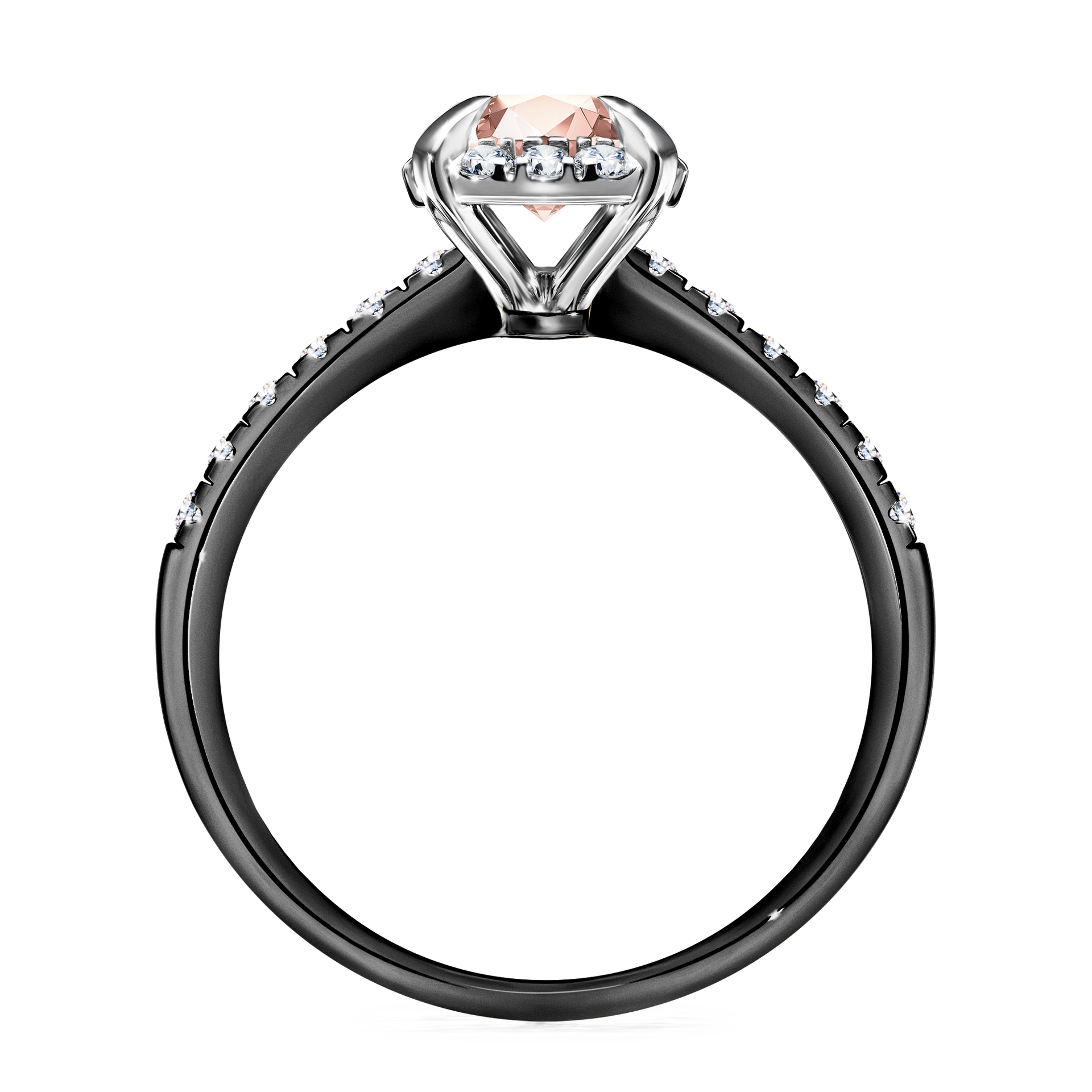 Pierścionek zaręczynowy My Princess z czarnego złota z morganitem 1,18CT