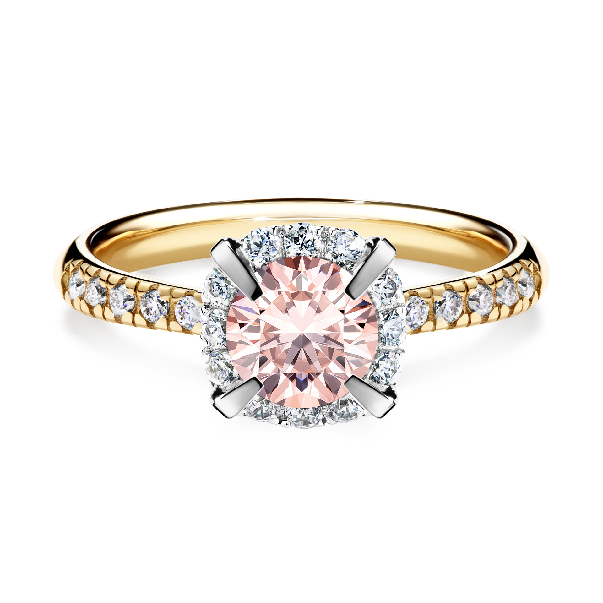 Pierścionek zaręczynowy My Princess z żółtego złota z morganitem 1,18CT