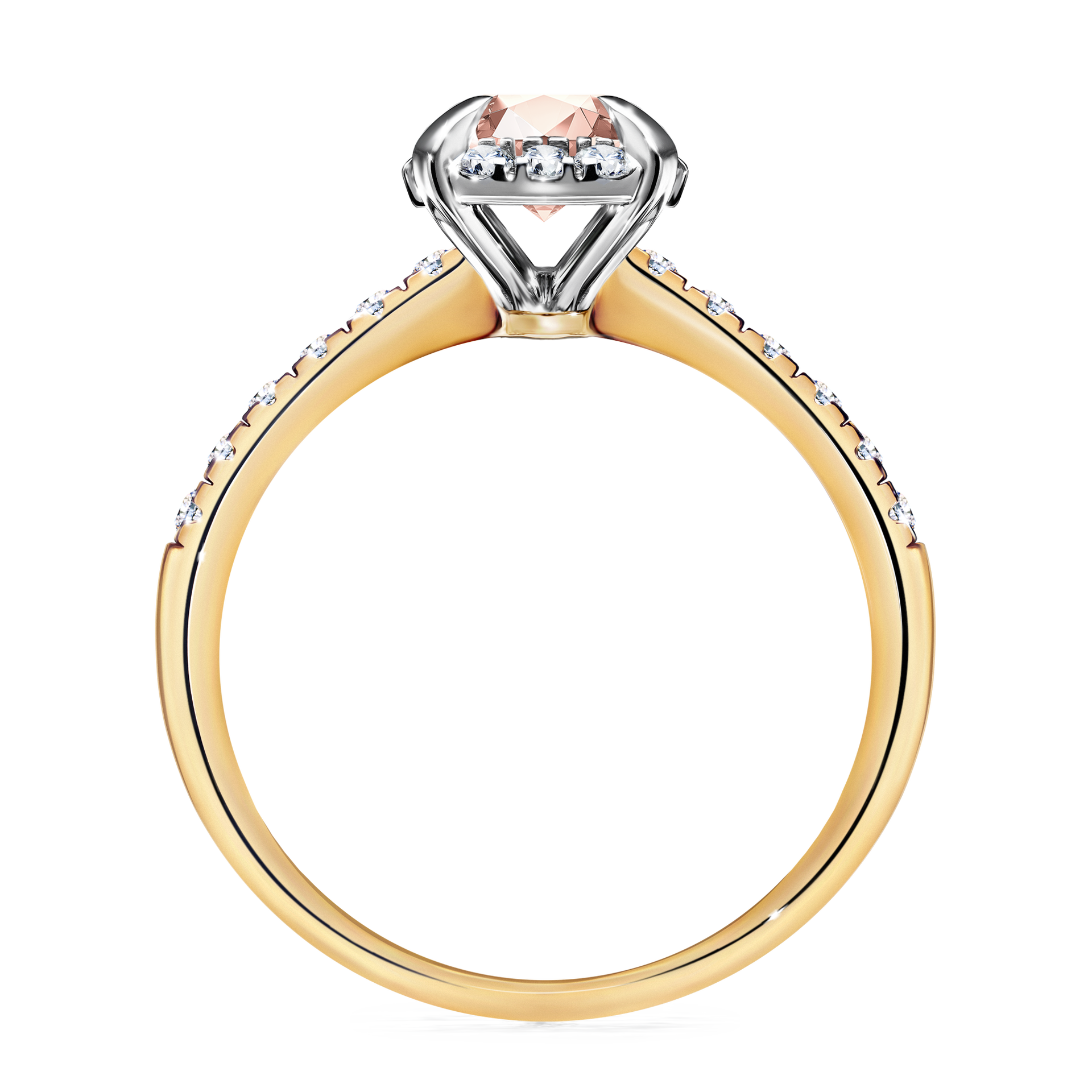 Pierścionek zaręczynowy My Princess z żółtego złota z morganitem 1,18CT