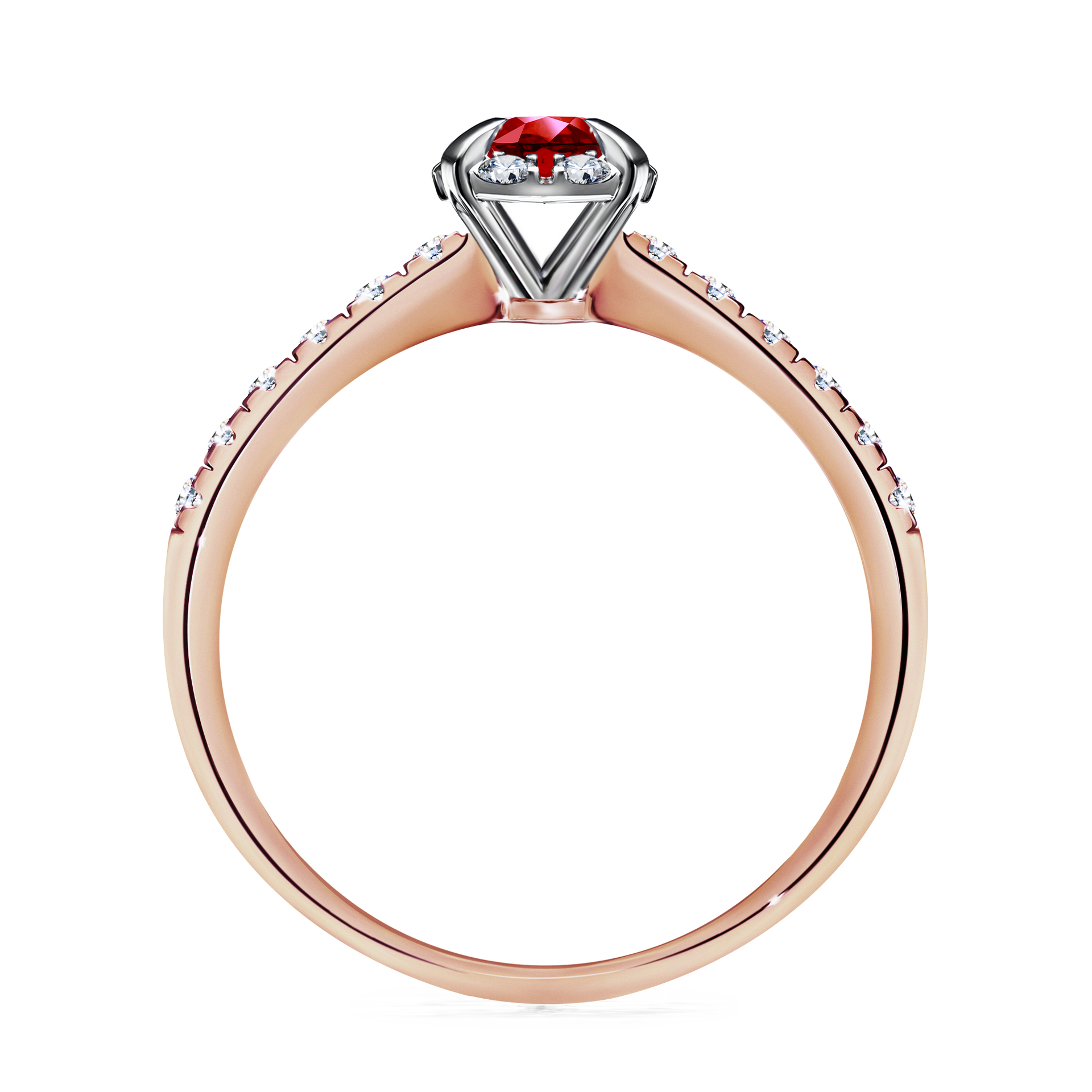 Pierścionek zaręczynowy My Princess z różowego złota z rubinem 0,47CT