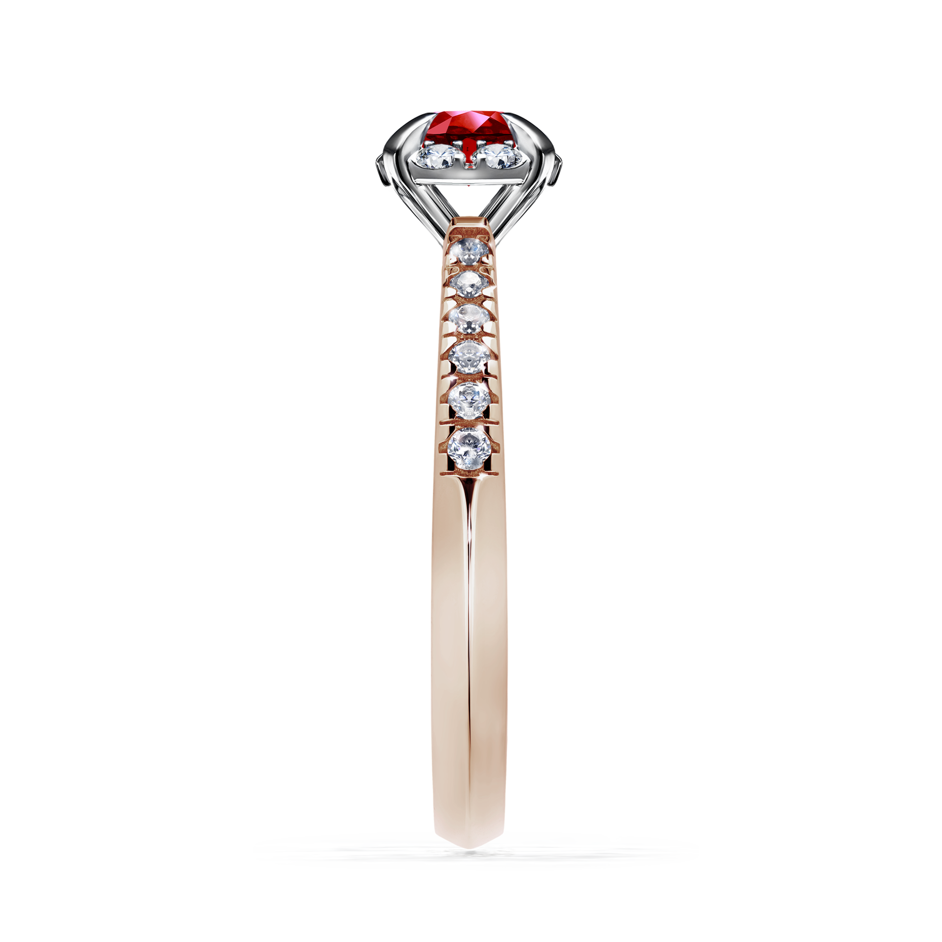 Pierścionek zaręczynowy My Princess z różowego złota z rubinem 0,47CT