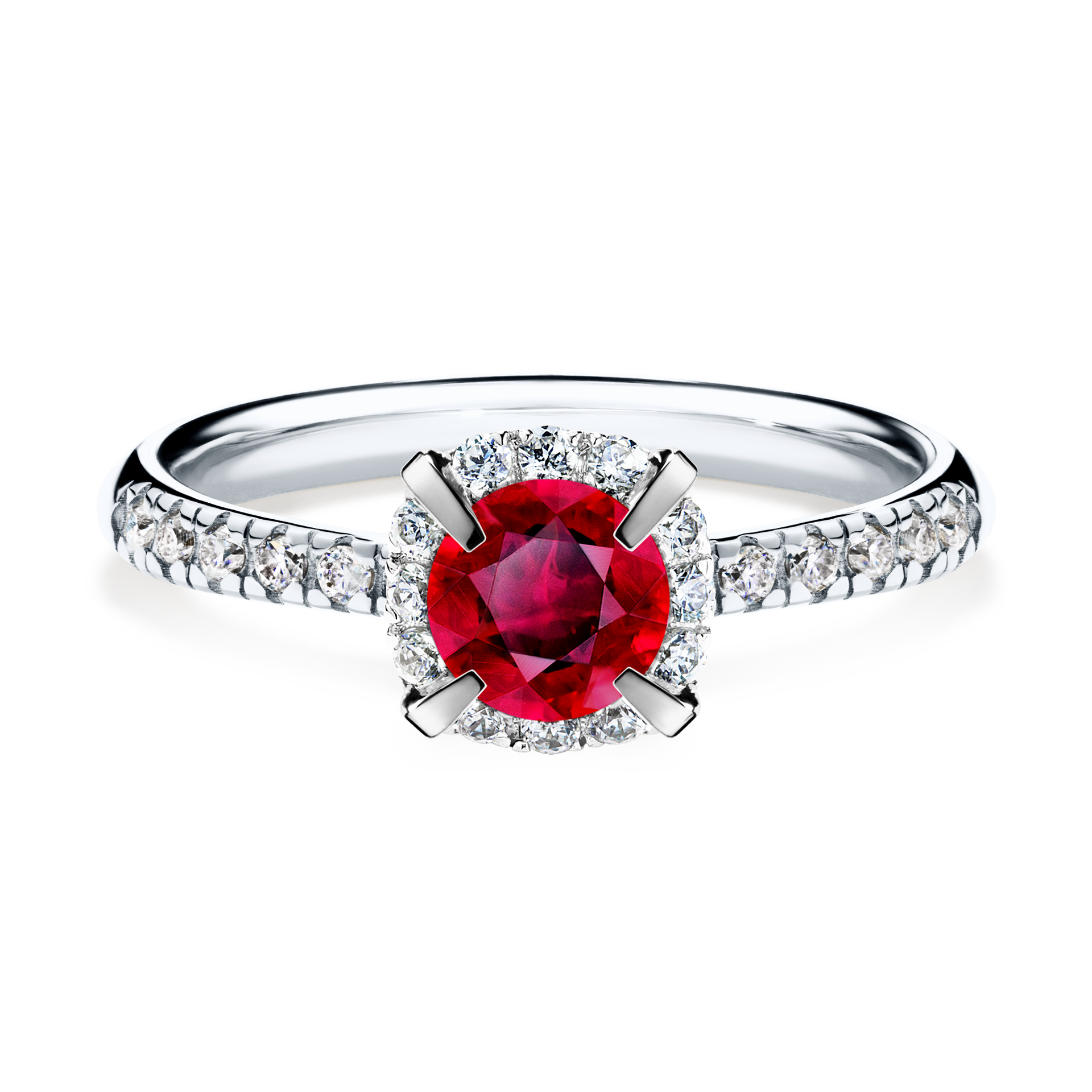 Pierścionek zaręczynowy My Princess z białego złota z rubinem 0,76CT