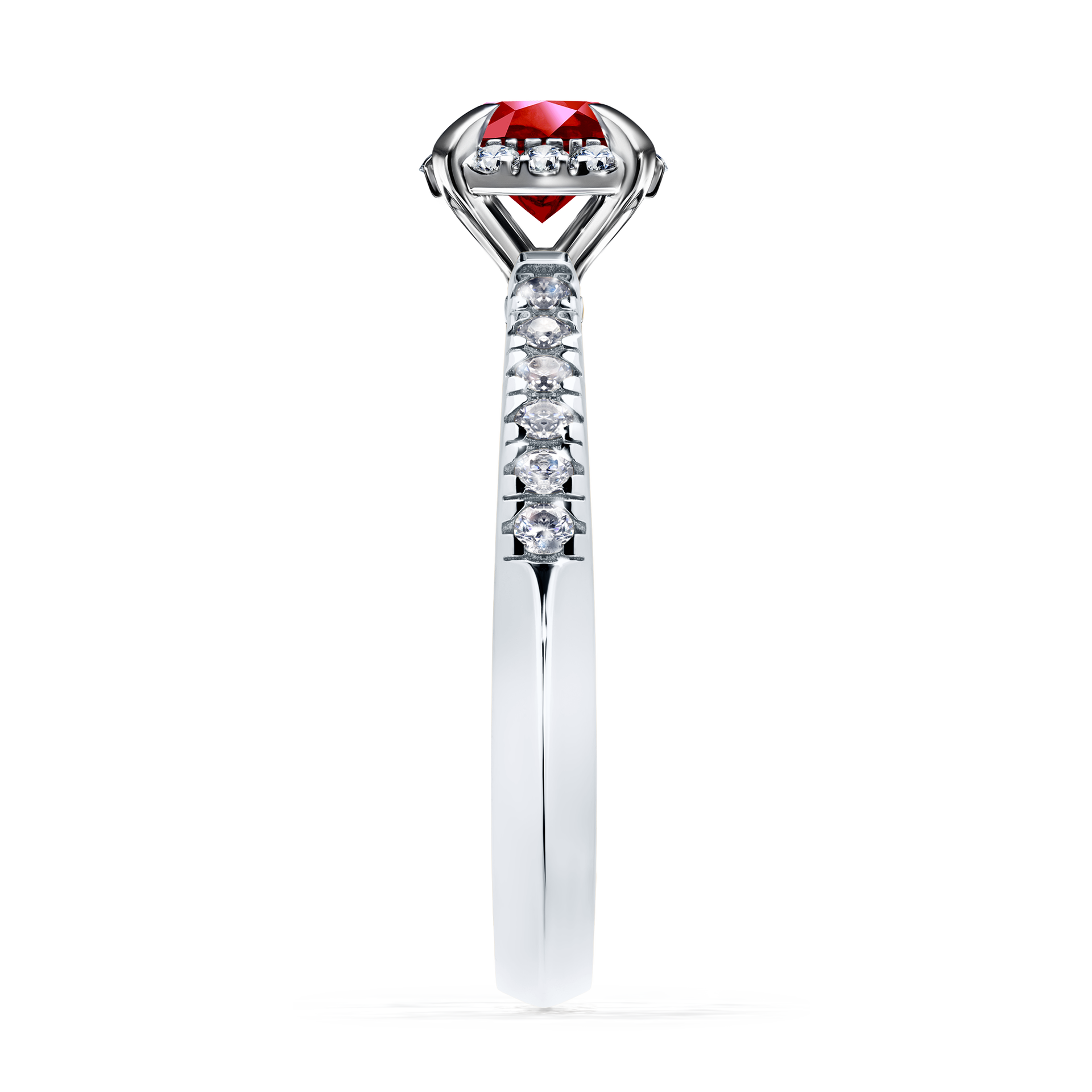Pierścionek zaręczynowy My Princess z białego złota z rubinem 0,76CT