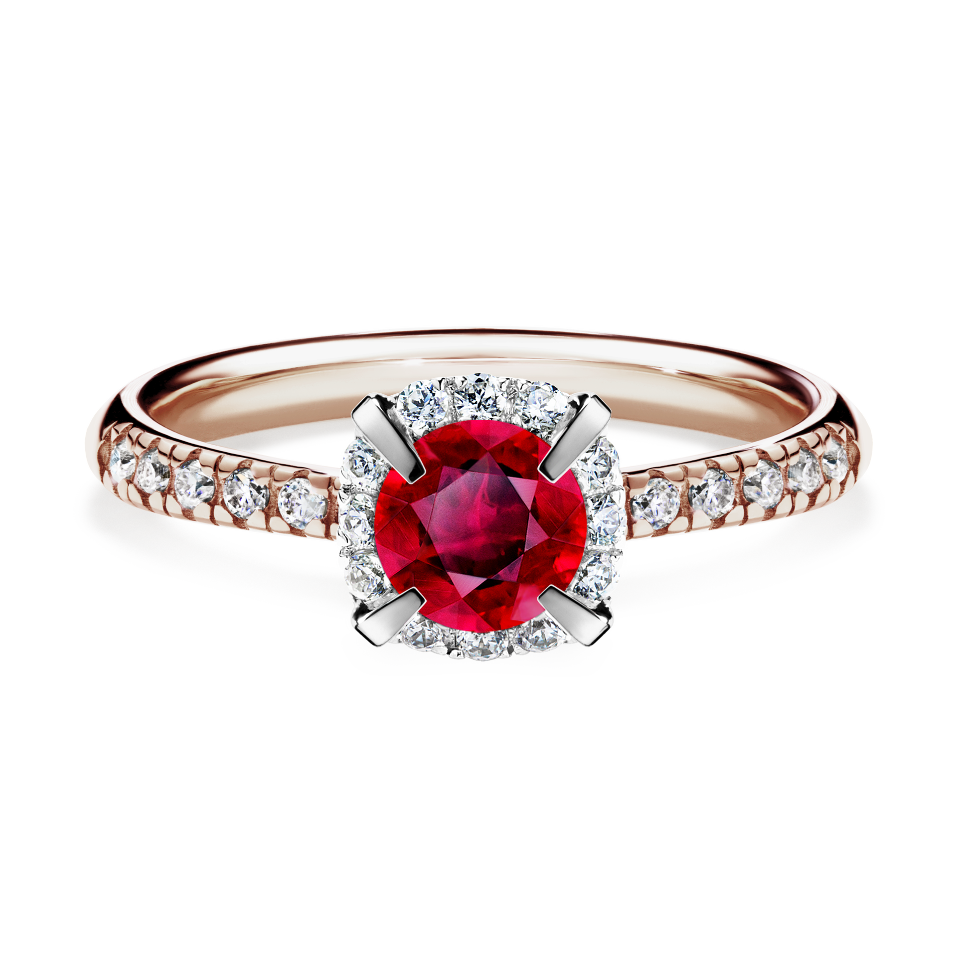 Pierścionek zaręczynowy My Princess z różowego złota z rubinem 0,76CT