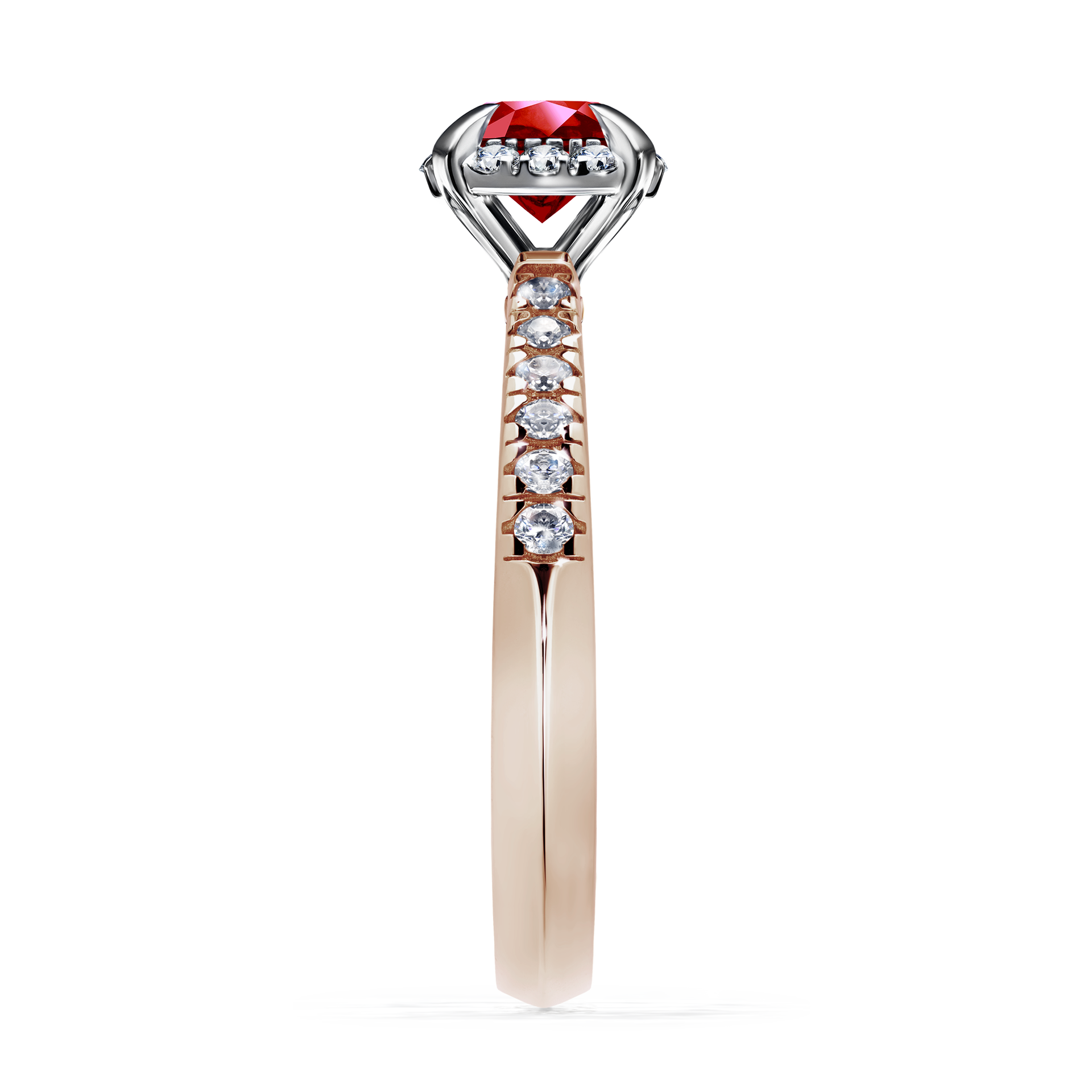 Pierścionek zaręczynowy My Princess z różowego złota z rubinem 0,76CT