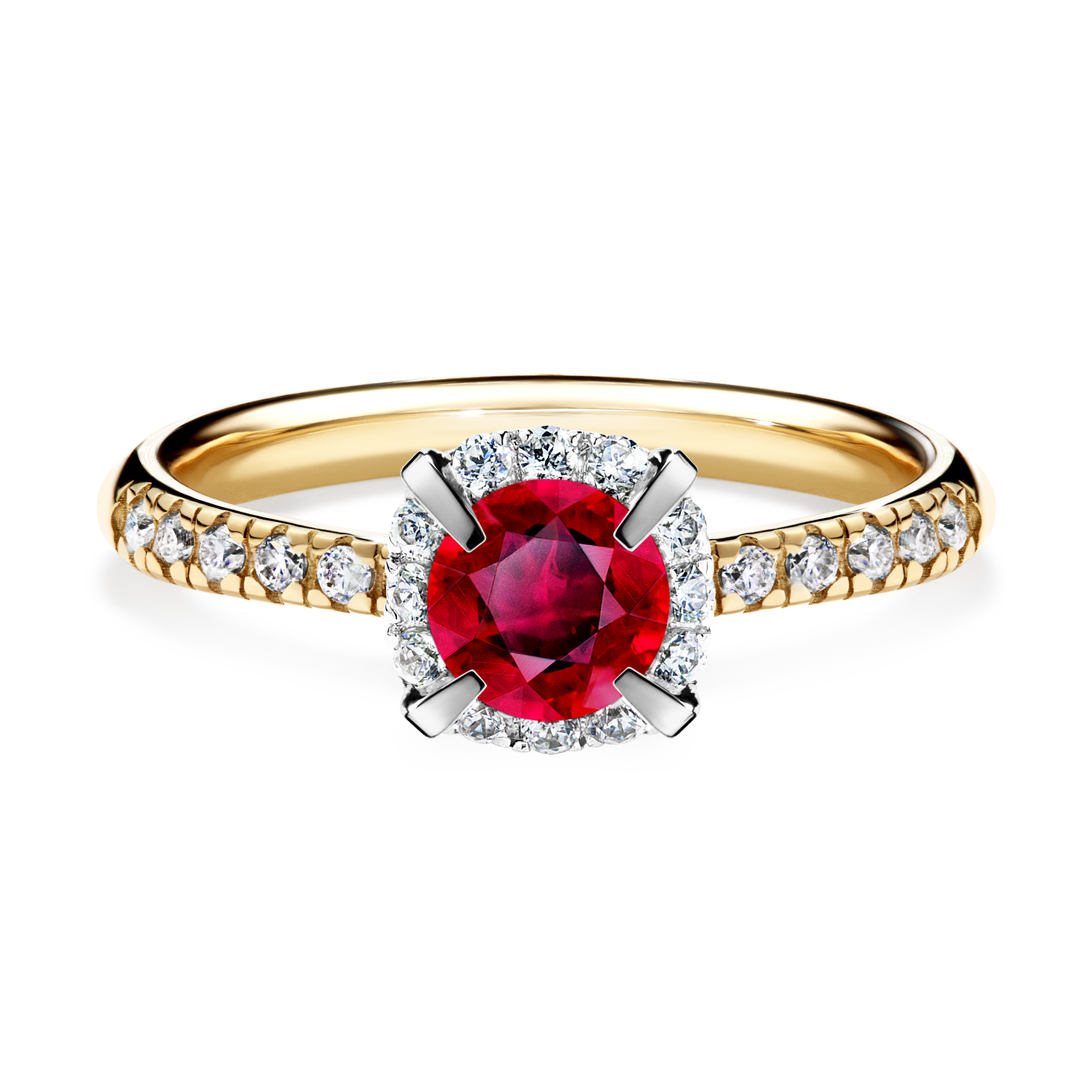 Pierścionek zaręczynowy My Princess z żółtego złota z rubinem 0,76CT