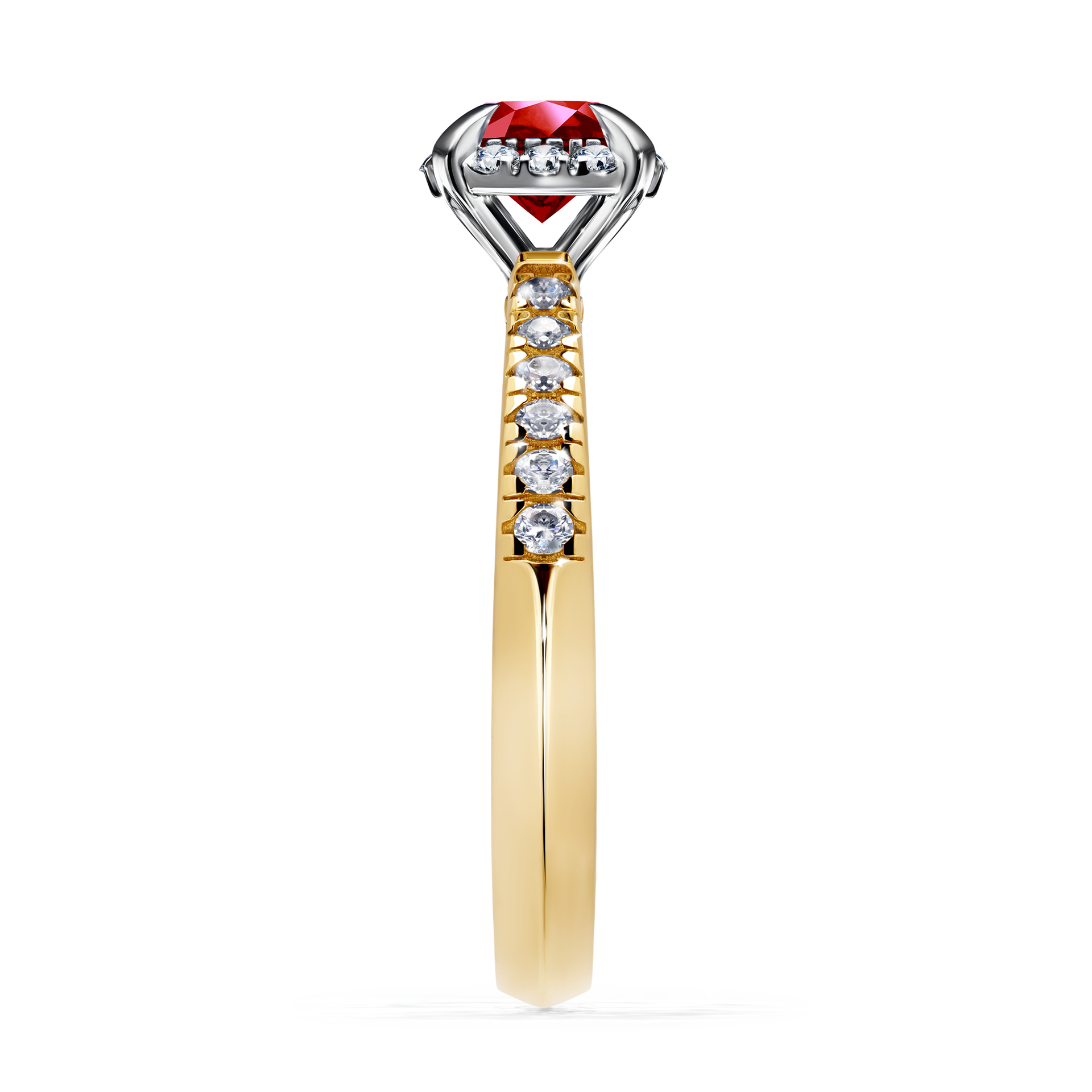 Pierścionek zaręczynowy My Princess z żółtego złota z rubinem 0,76CT