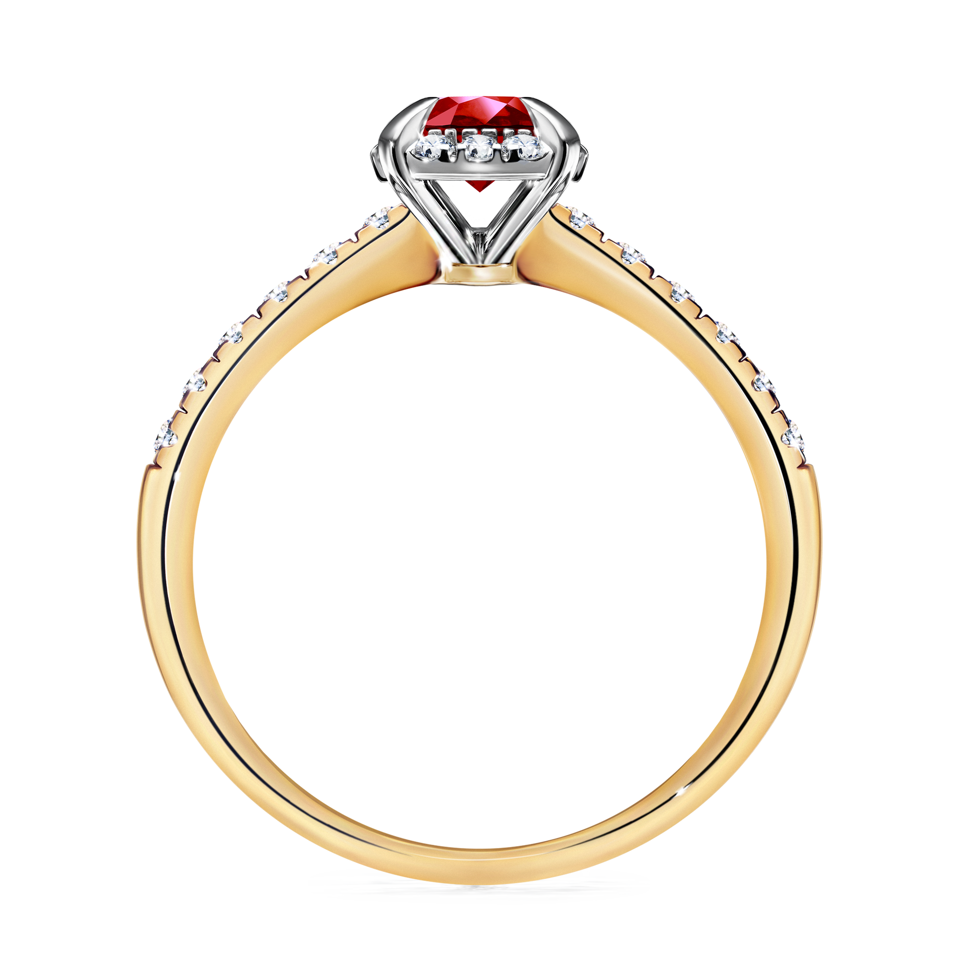 Pierścionek zaręczynowy My Princess z żółtego złota z rubinem 0,76CT