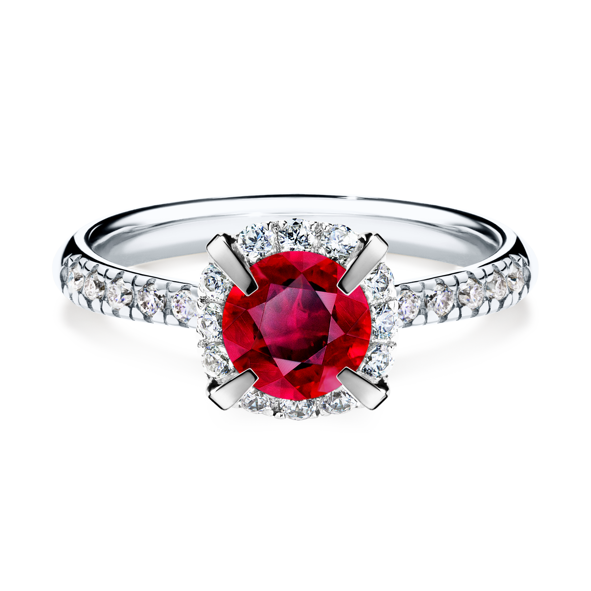 Pierścionek zaręczynowy My Princess z białego złota z rubinem 1,18CT