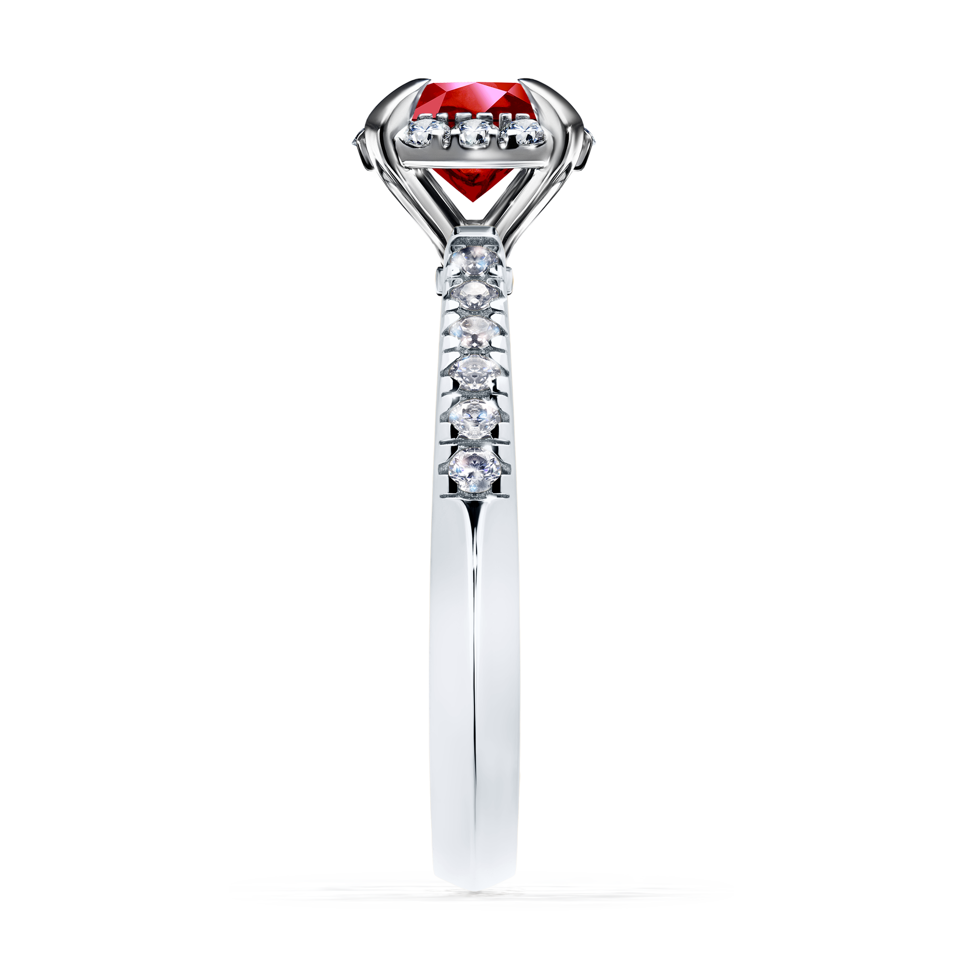 Pierścionek zaręczynowy My Princess z białego złota z rubinem 1,18CT
