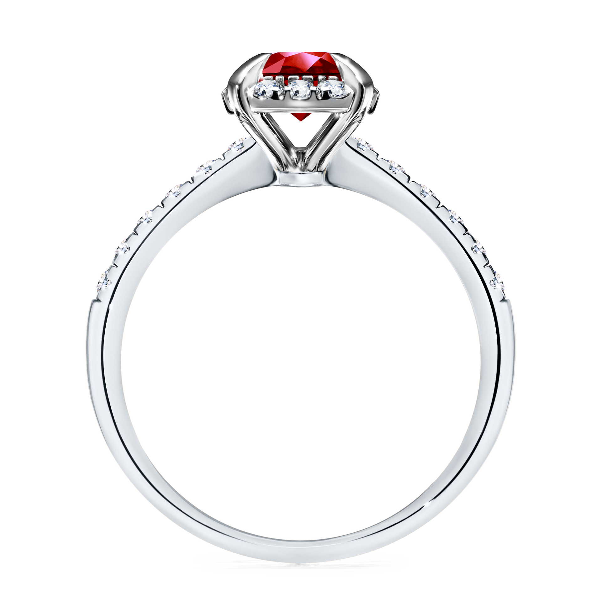Pierścionek zaręczynowy My Princess z białego złota z rubinem 1,18CT