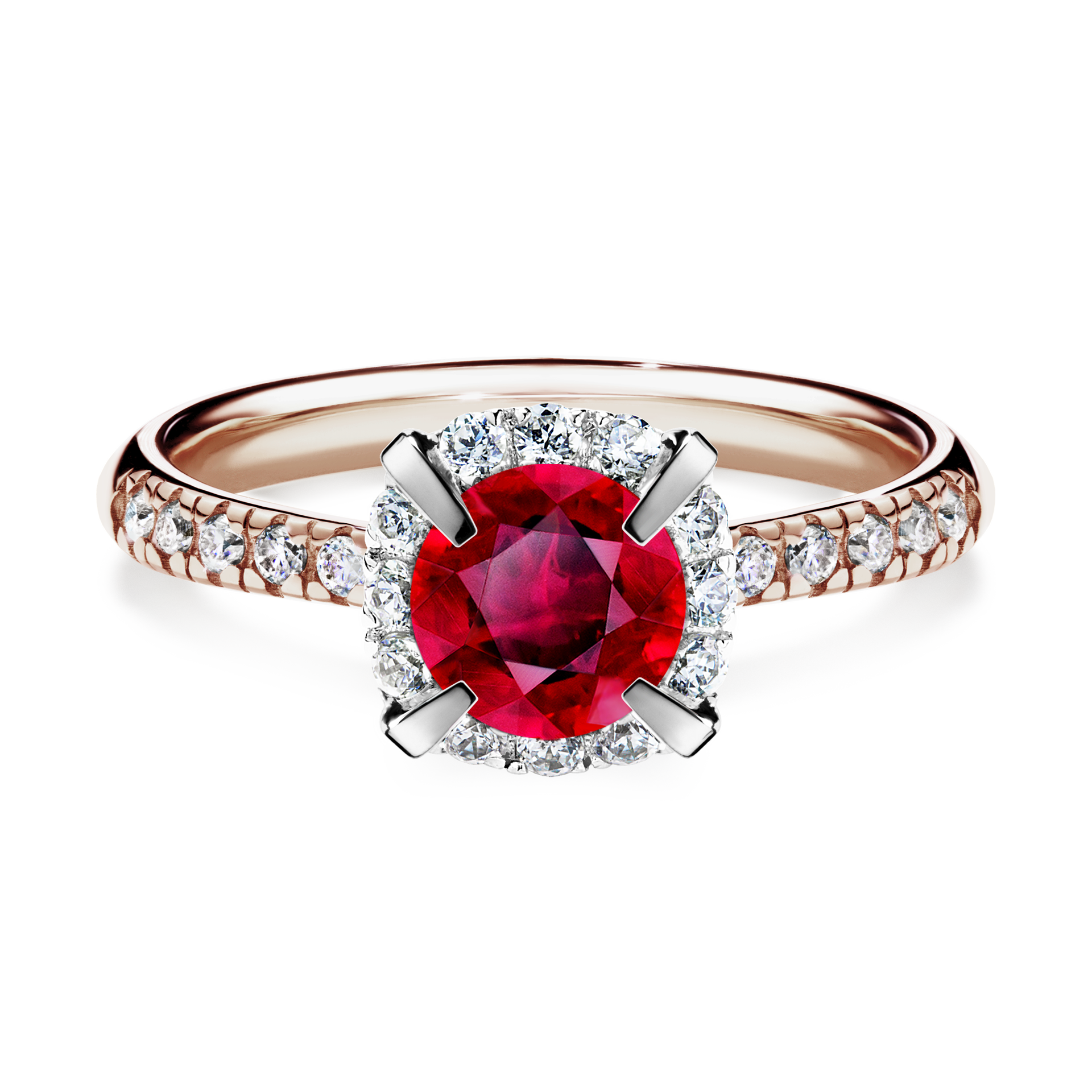 Pierścionek zaręczynowy My Princess z różowego złota z rubinem 1,18CT