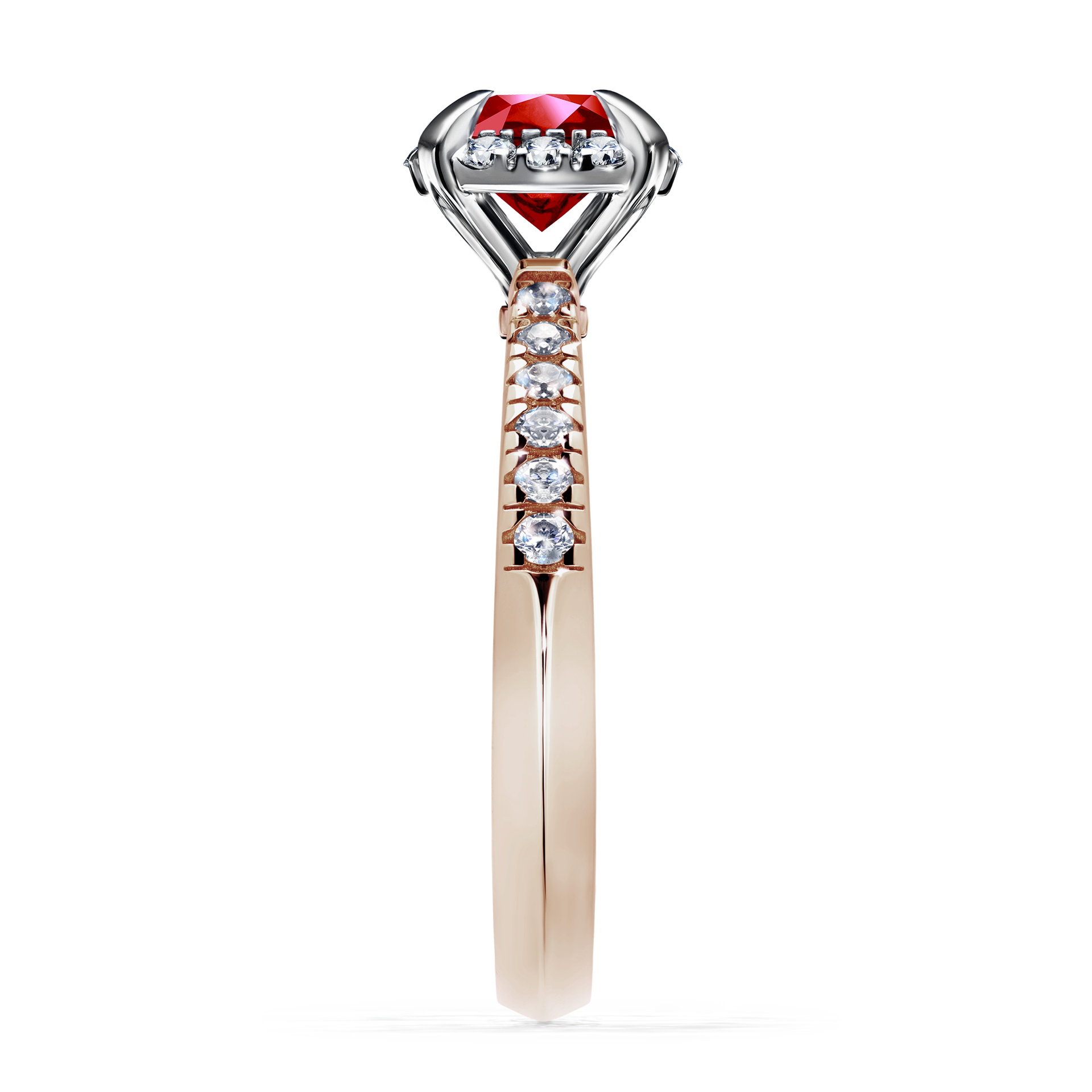 Pierścionek zaręczynowy My Princess z różowego złota z rubinem 1,18CT