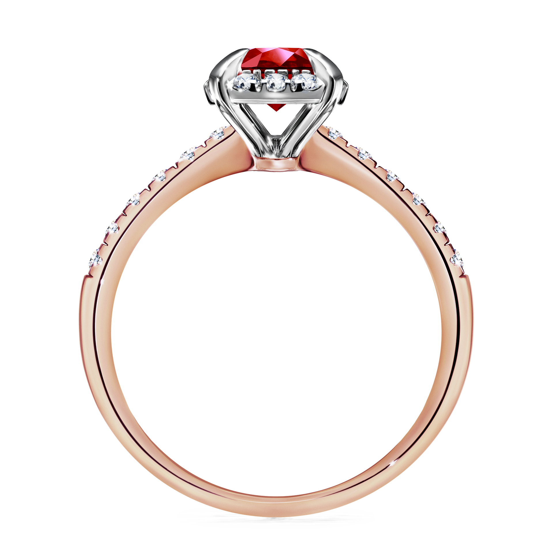 Pierścionek zaręczynowy My Princess z różowego złota z rubinem 1,18CT