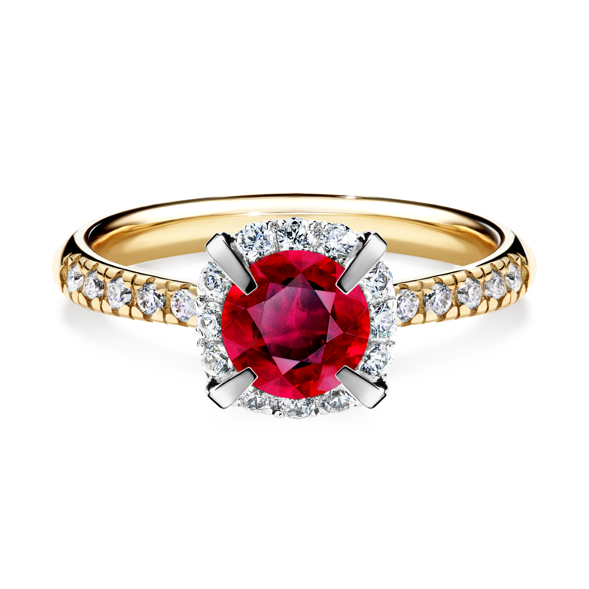 Pierścionek zaręczynowy My Princess z żółtego złota z rubinem 1,18CT