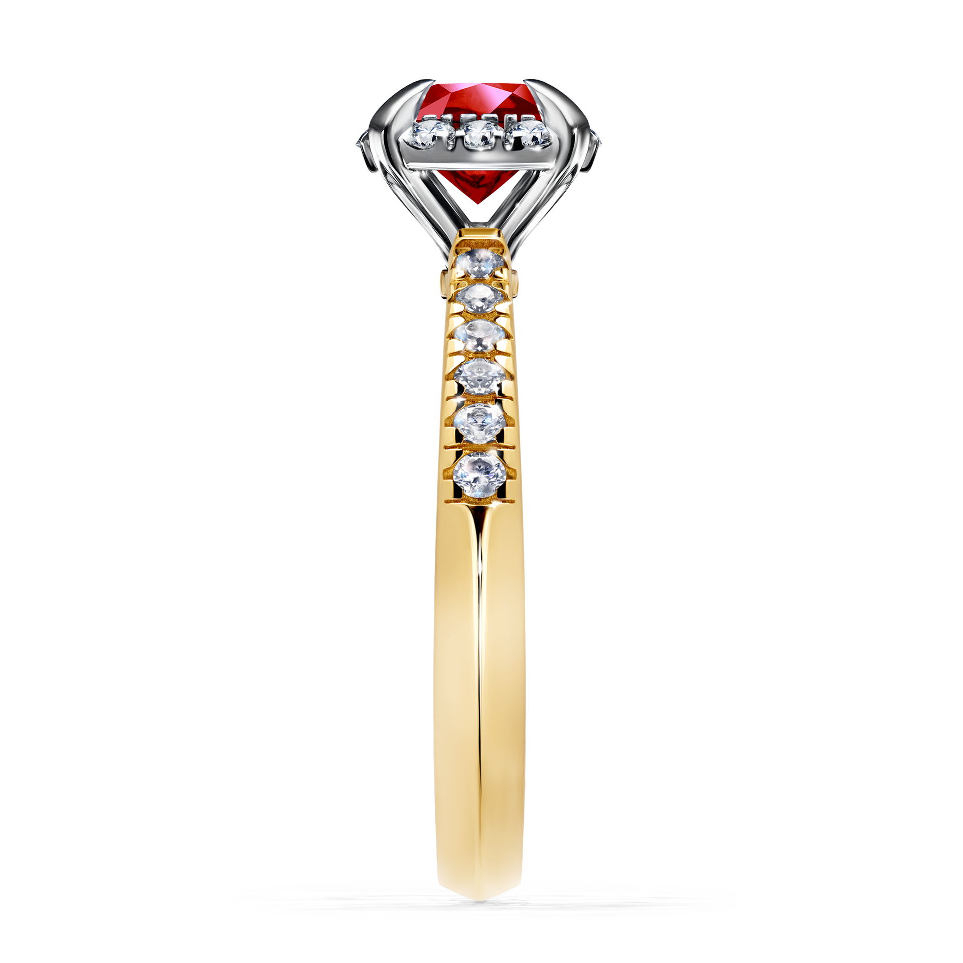 Pierścionek zaręczynowy My Princess z żółtego złota z rubinem 1,18CT