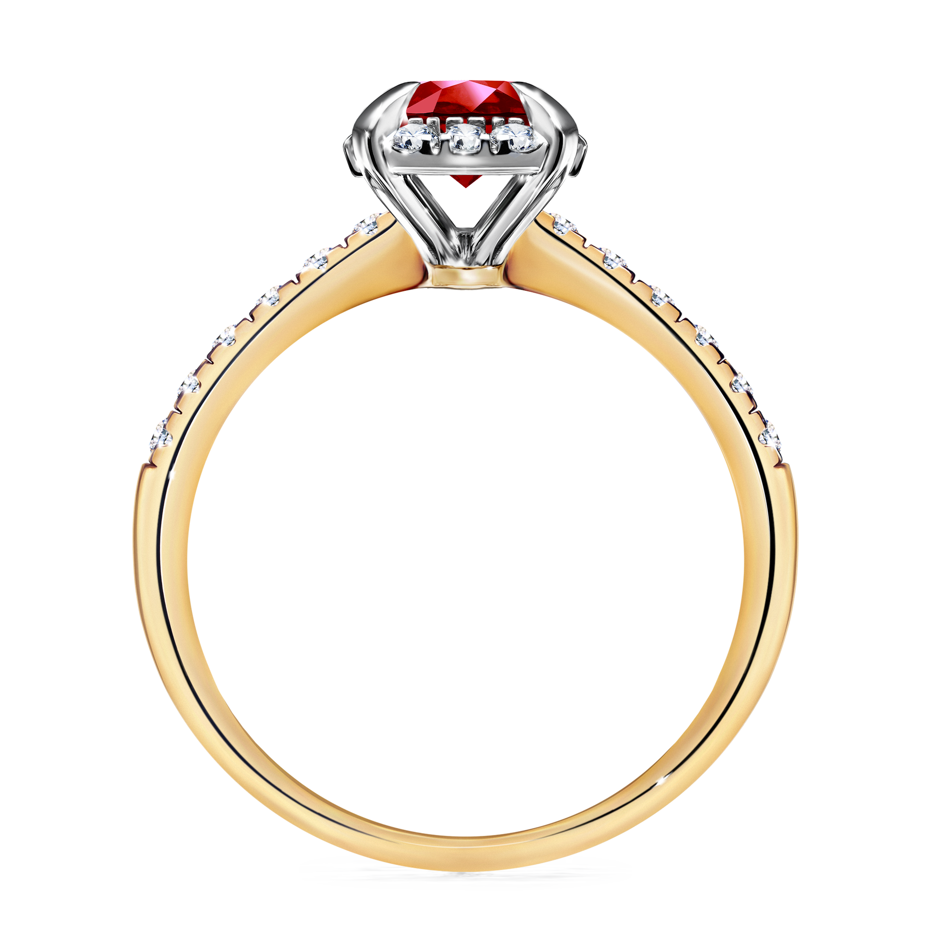 Pierścionek zaręczynowy My Princess z żółtego złota z rubinem 1,18CT