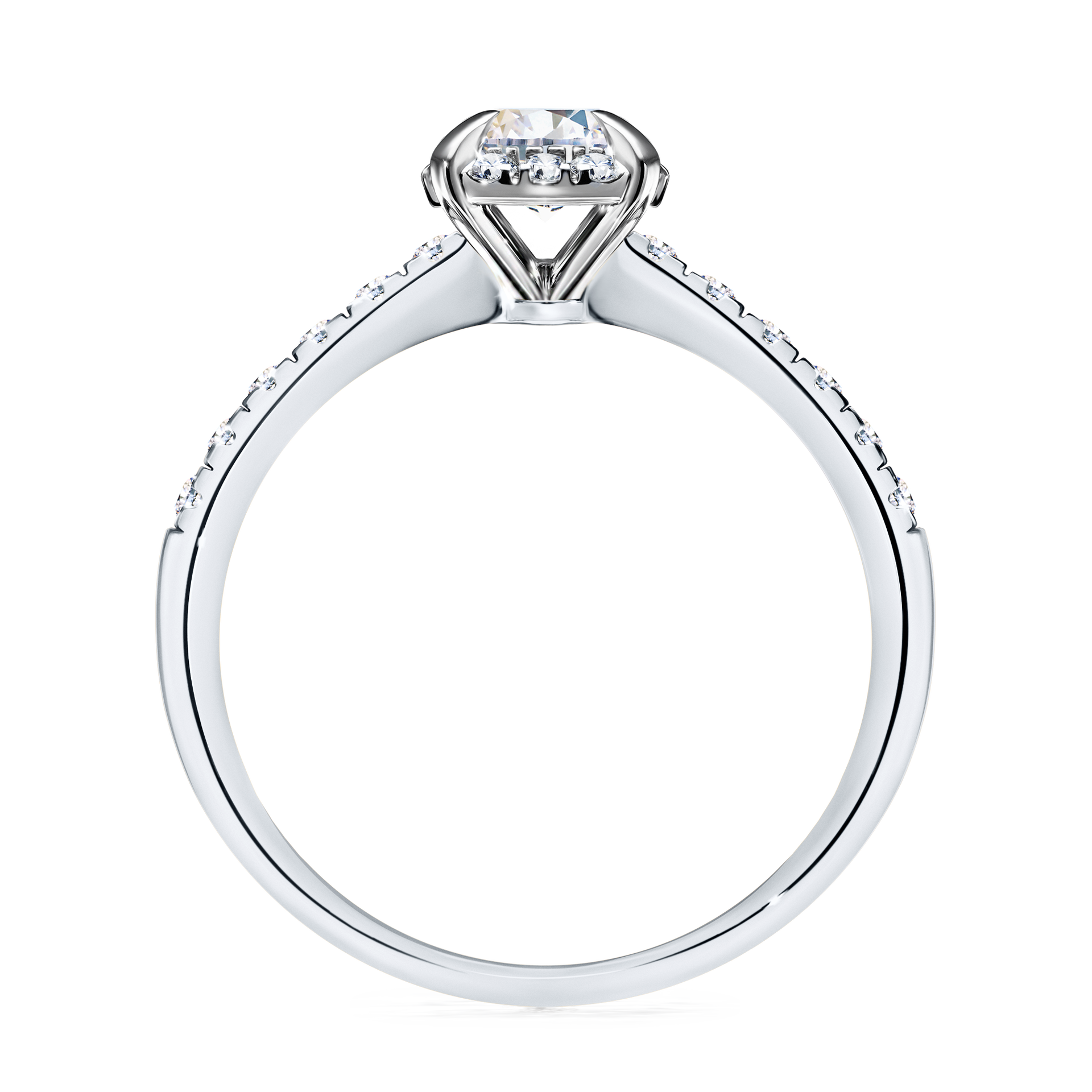 Pierścionek zaręczynowy My Princess z białego złota z szafirem białym 0,76CT