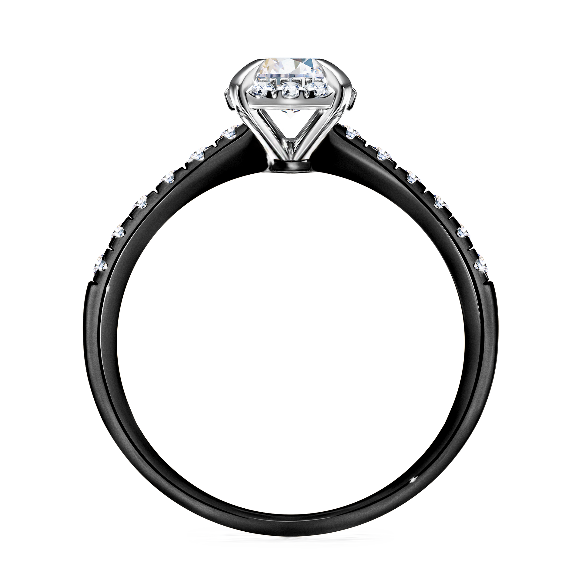 Pierścionek zaręczynowy My Princess z czarnego złota z szafirem białym 0,76CT