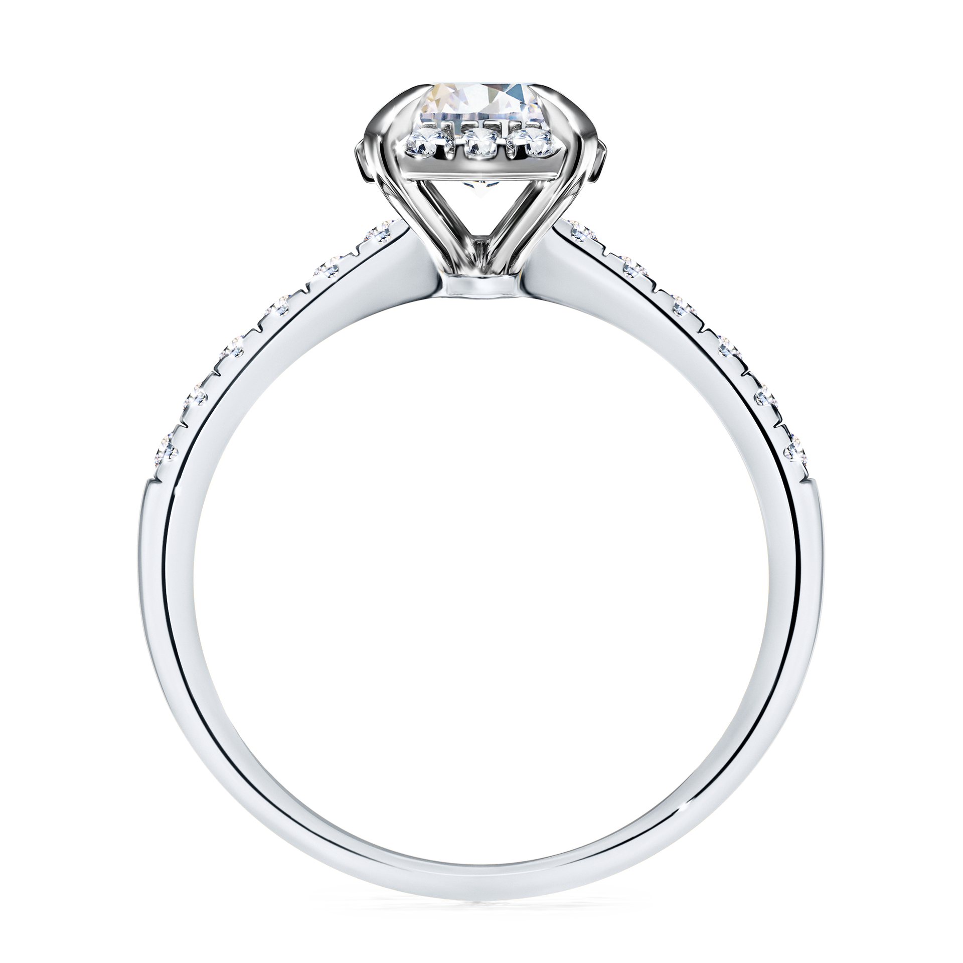 Pierścionek zaręczynowy My Princess z białego złota z szafirem białym 1,18CT
