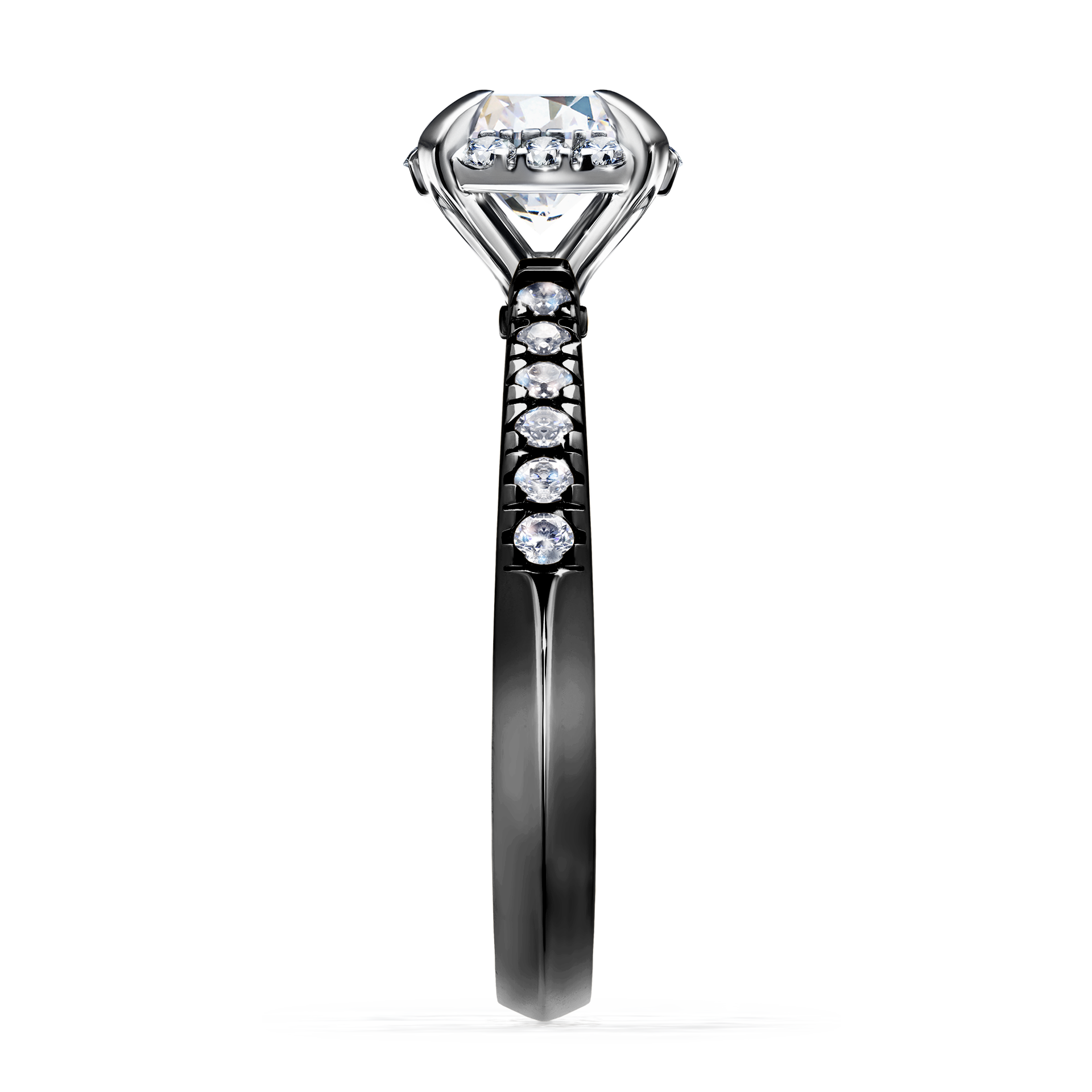 Pierścionek zaręczynowy My Princess z czarnego złota z szafirem białym 1,18CT
