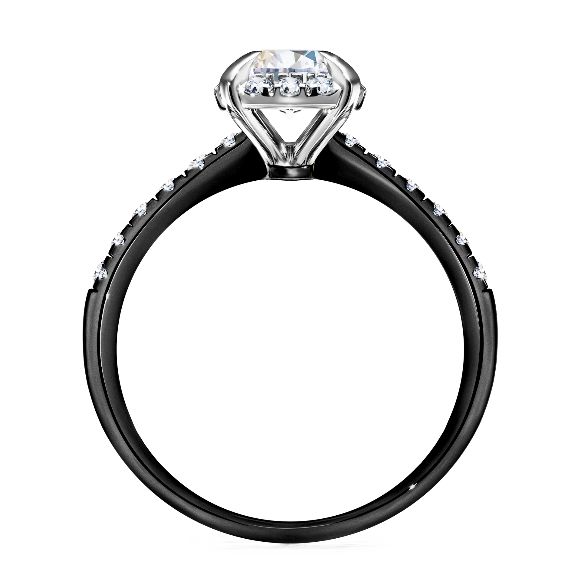 Pierścionek zaręczynowy My Princess z czarnego złota z szafirem białym 1,18CT