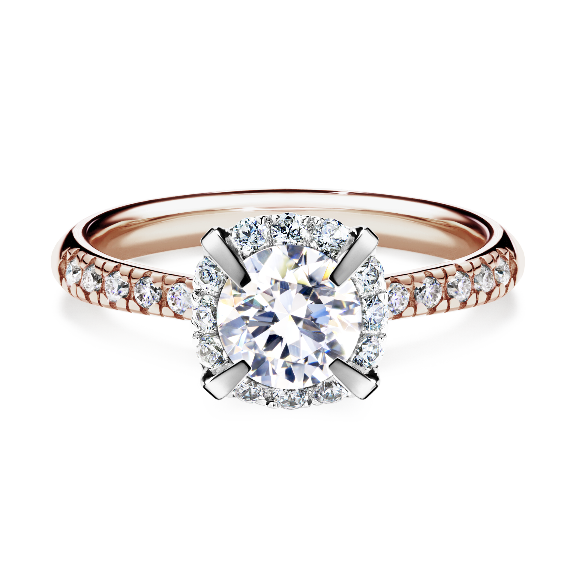 Pierścionek zaręczynowy My Princess z różowego złota z szafirem białym 1,18CT